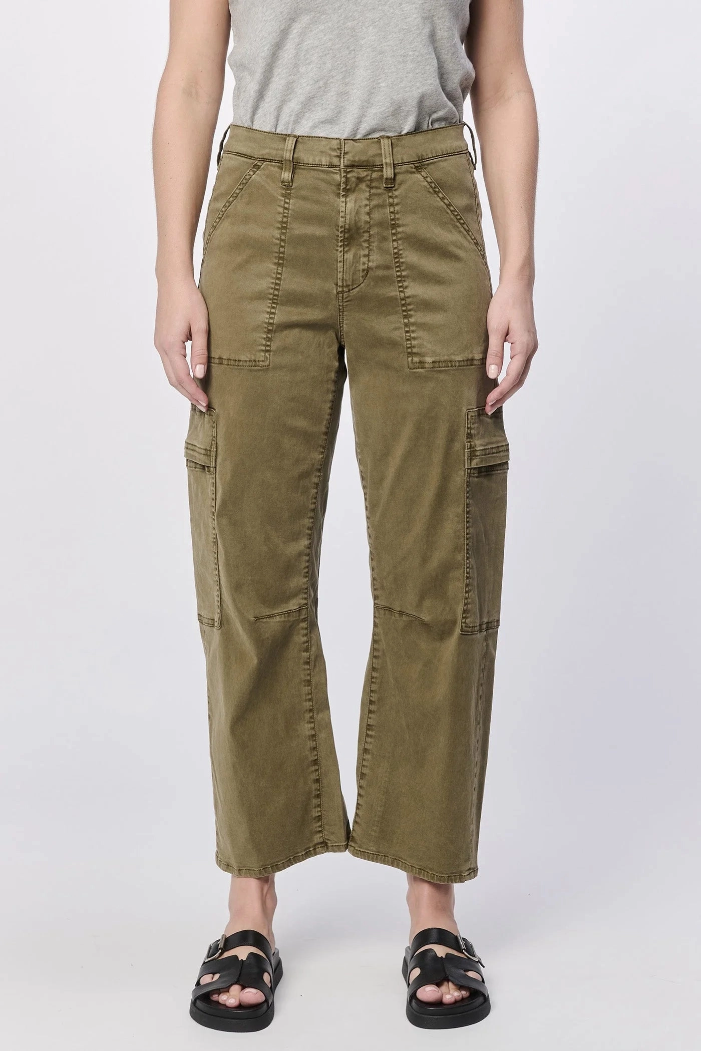 Flowy Tunic Lasso High Rise Cropped Pants - Olive