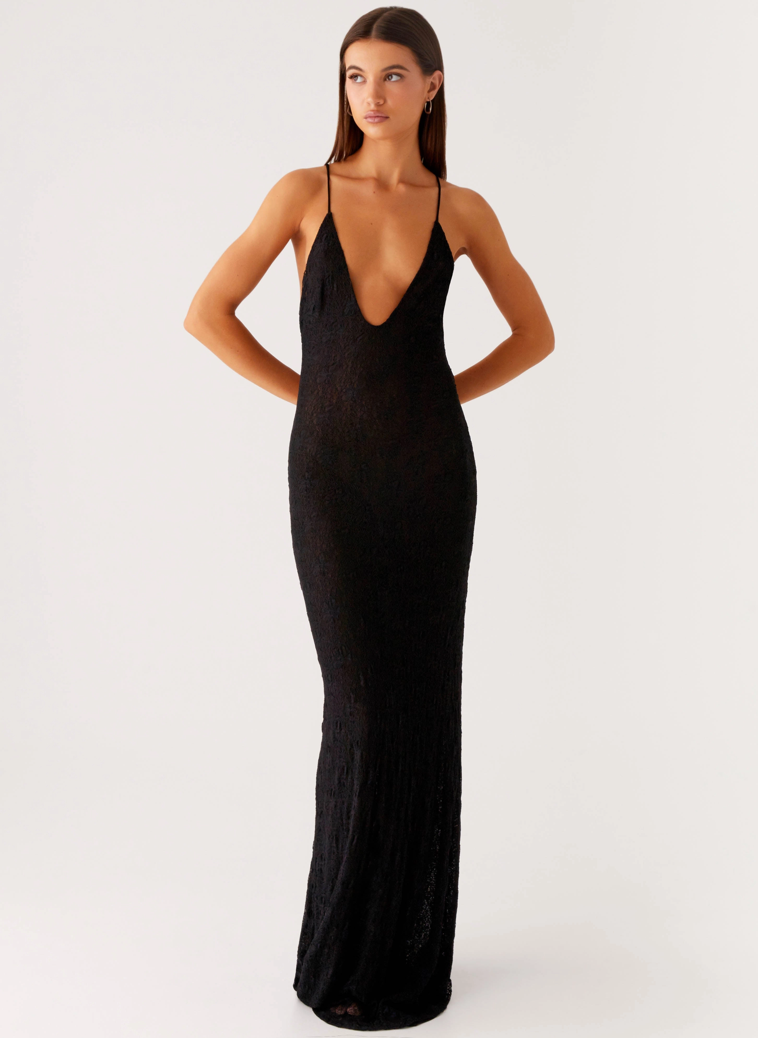 Kylia Maxi Dress - Black Elegant Layers Travel Staple