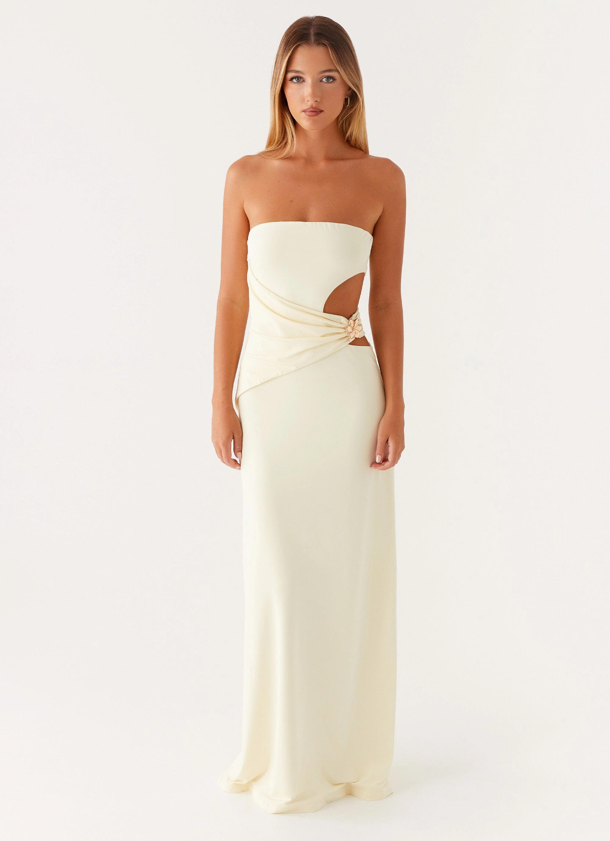 Smooth-Finish Neutral Mood Anetta Maxi Dress - Yellow