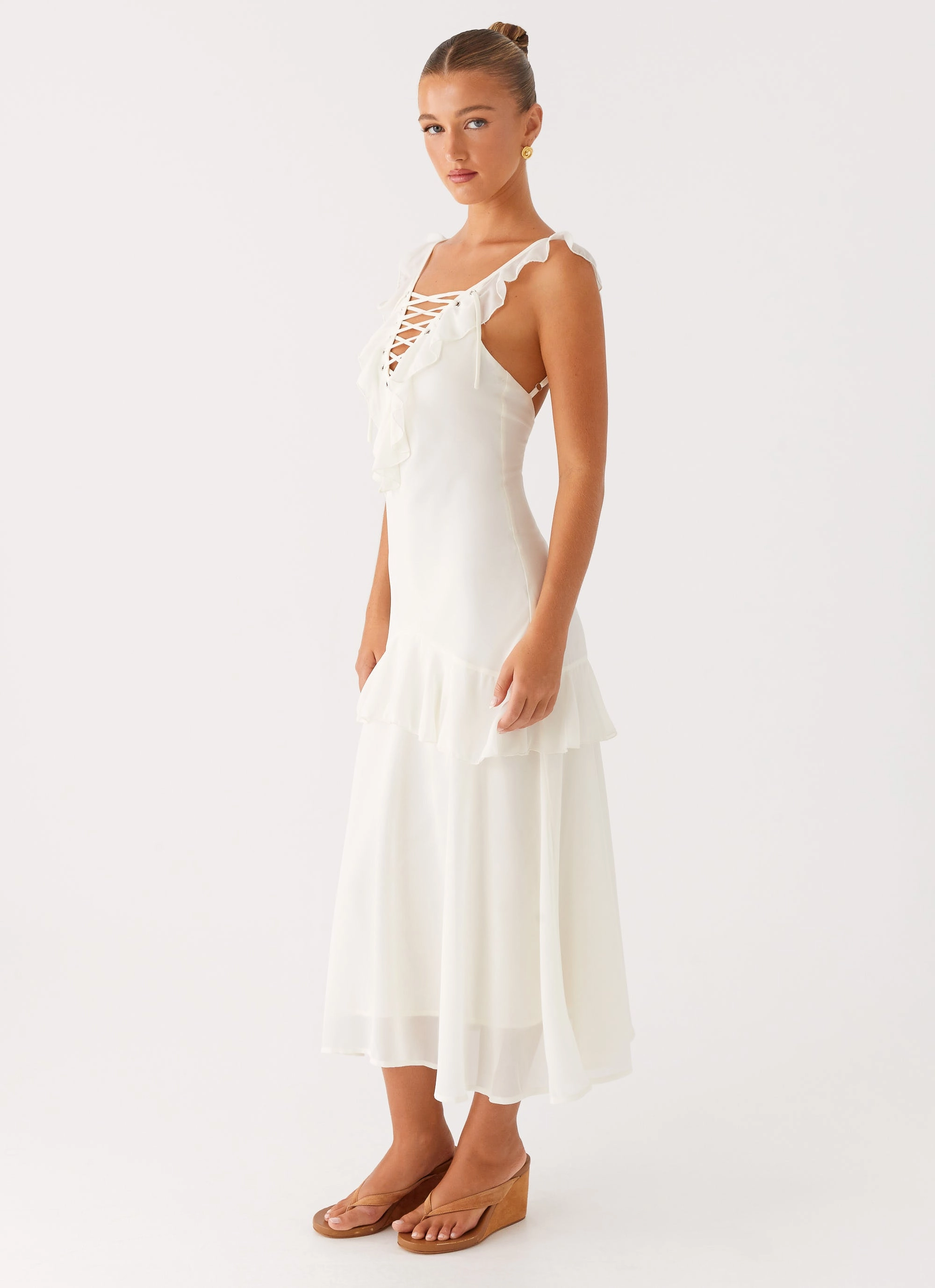 Cool Layers Celie Midi Dress - Ivory