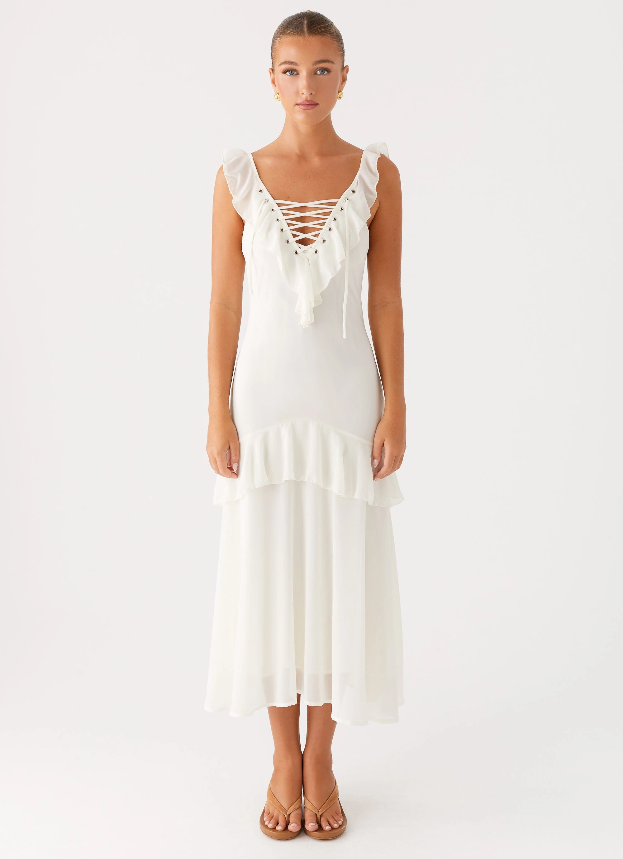 Global Style Celie Midi Dress - Ivory