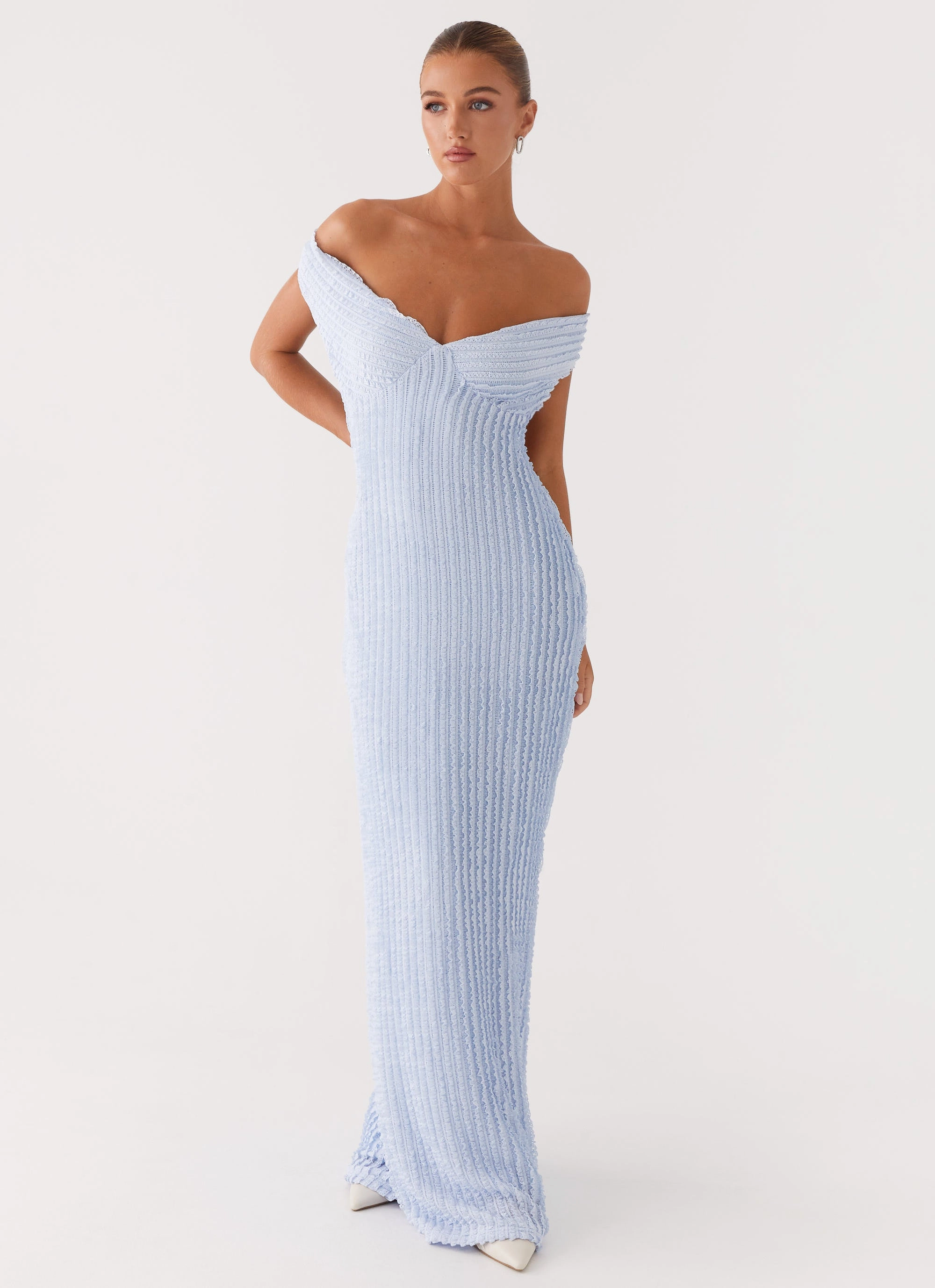 Chantelle Maxi Dress - Blue Open-back Confident Touch