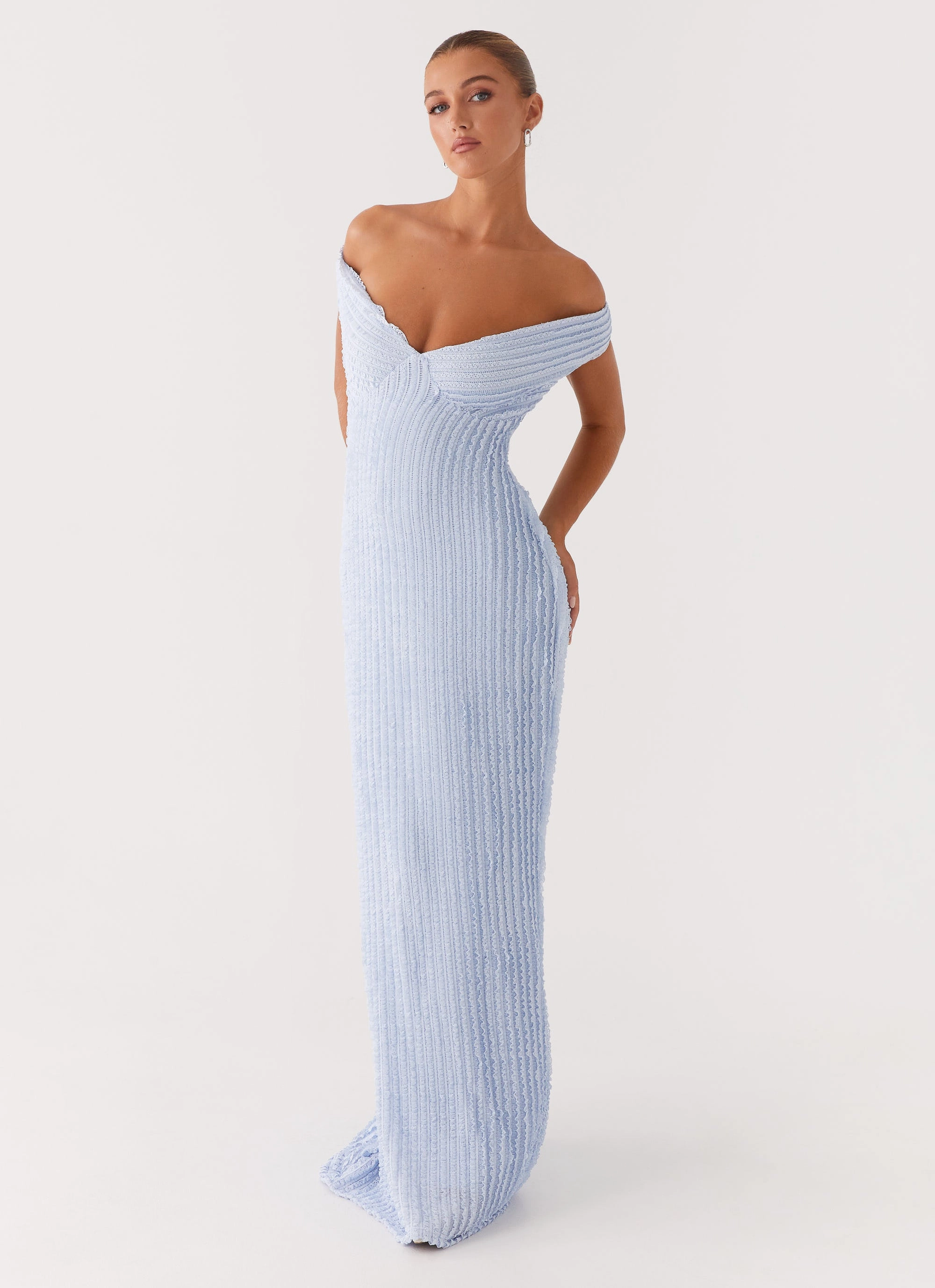 Vibrant Movement Matte-Lining Chantelle Maxi Dress - Blue