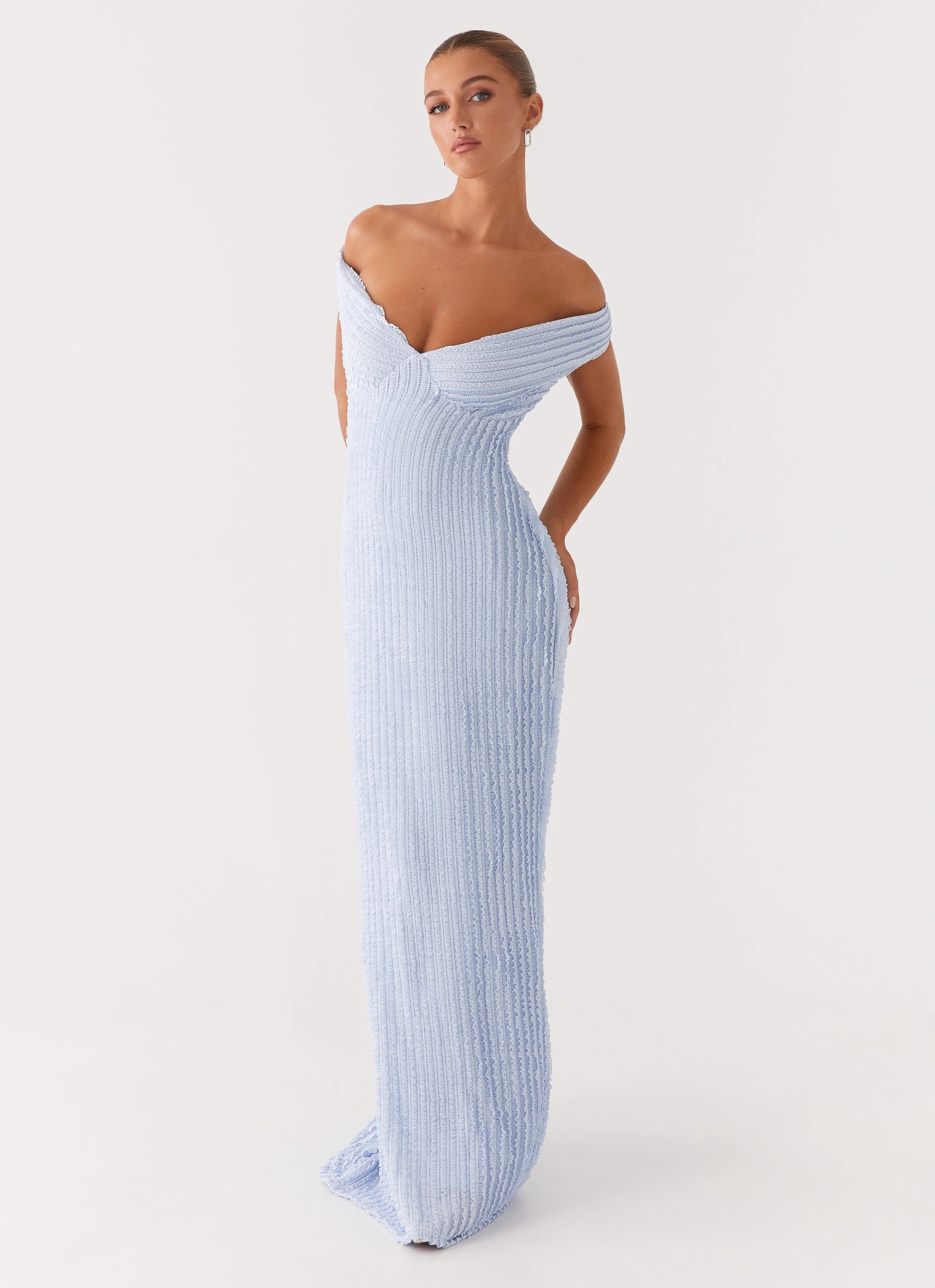 Statement-Piece Chilly Weather Layer Chantelle Maxi Dress - Blue
