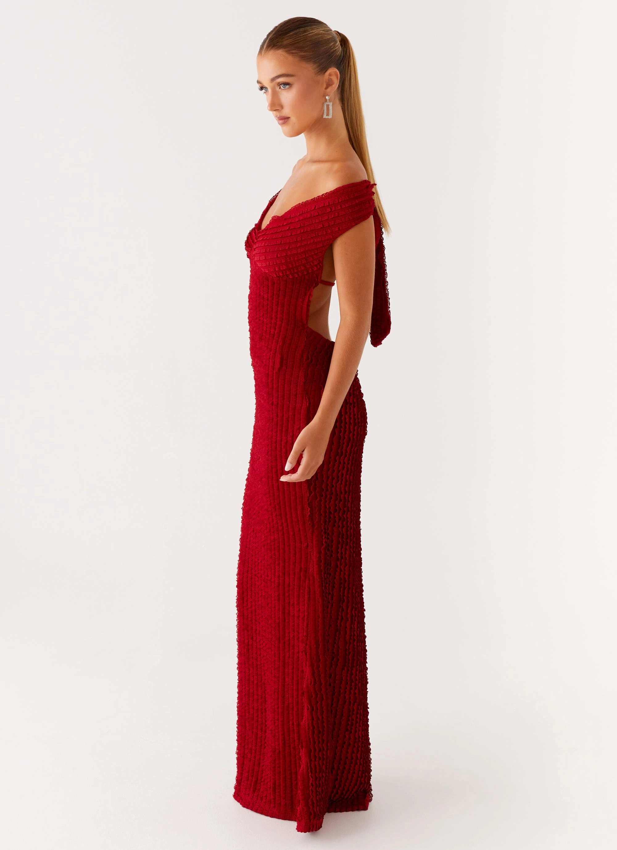 Chantelle Maxi Dress - Red Weekend Casual Tailored Style