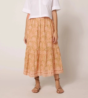 elastic waistband Charlene Ankle Skirt | Cecil Blush