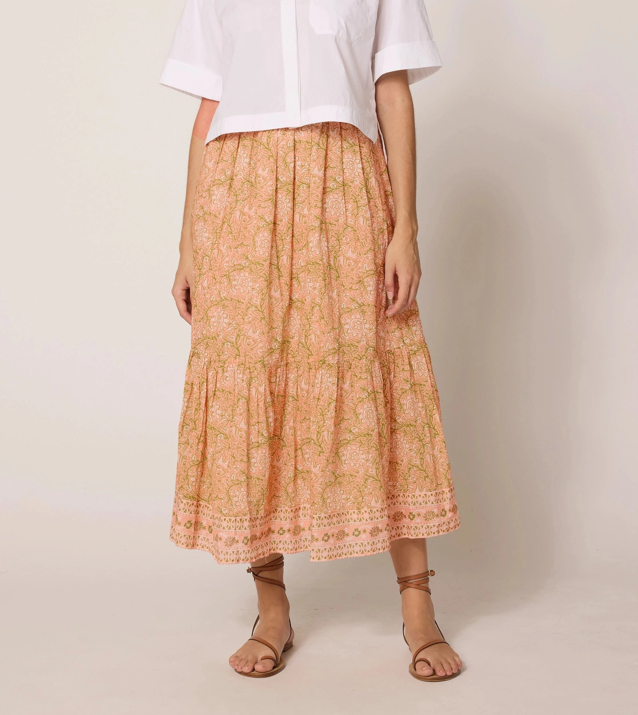 WrinkleResistant Fabric Durable Reinforced Hem Charlene Ankle Skirt | Cecil Blush