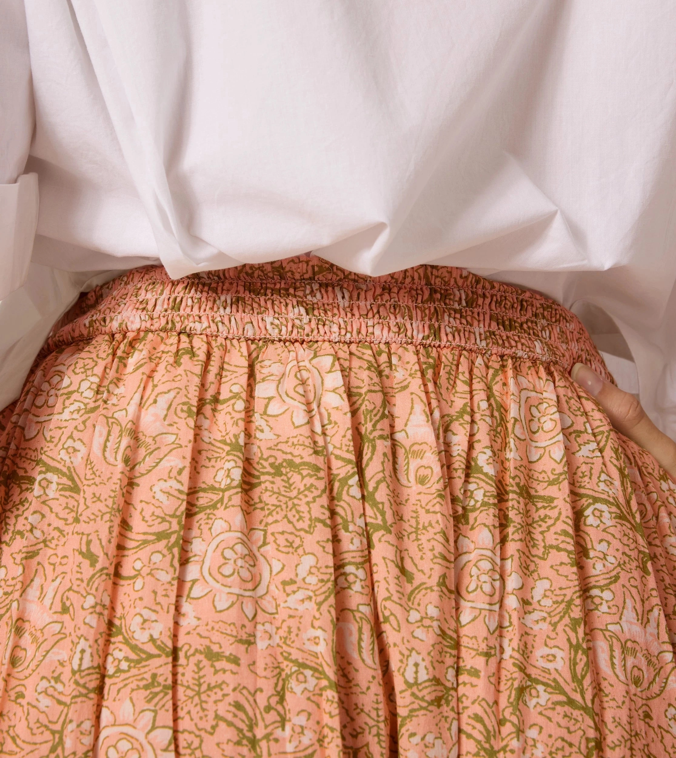 Garment Washed Finish Charlene Ankle Skirt | Cecil Blush