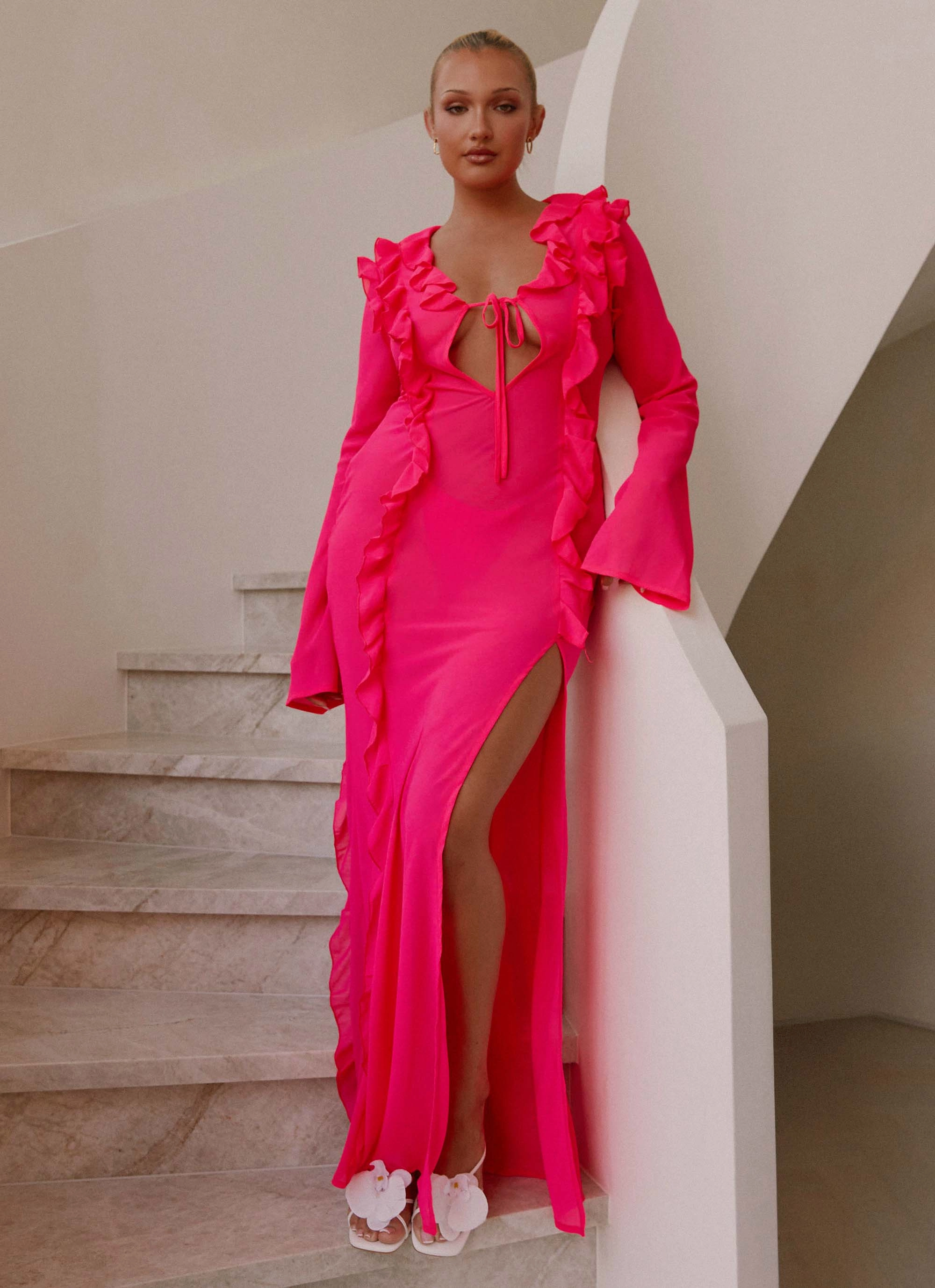 Chic Direction Charlize Maxi Dress - Pink
