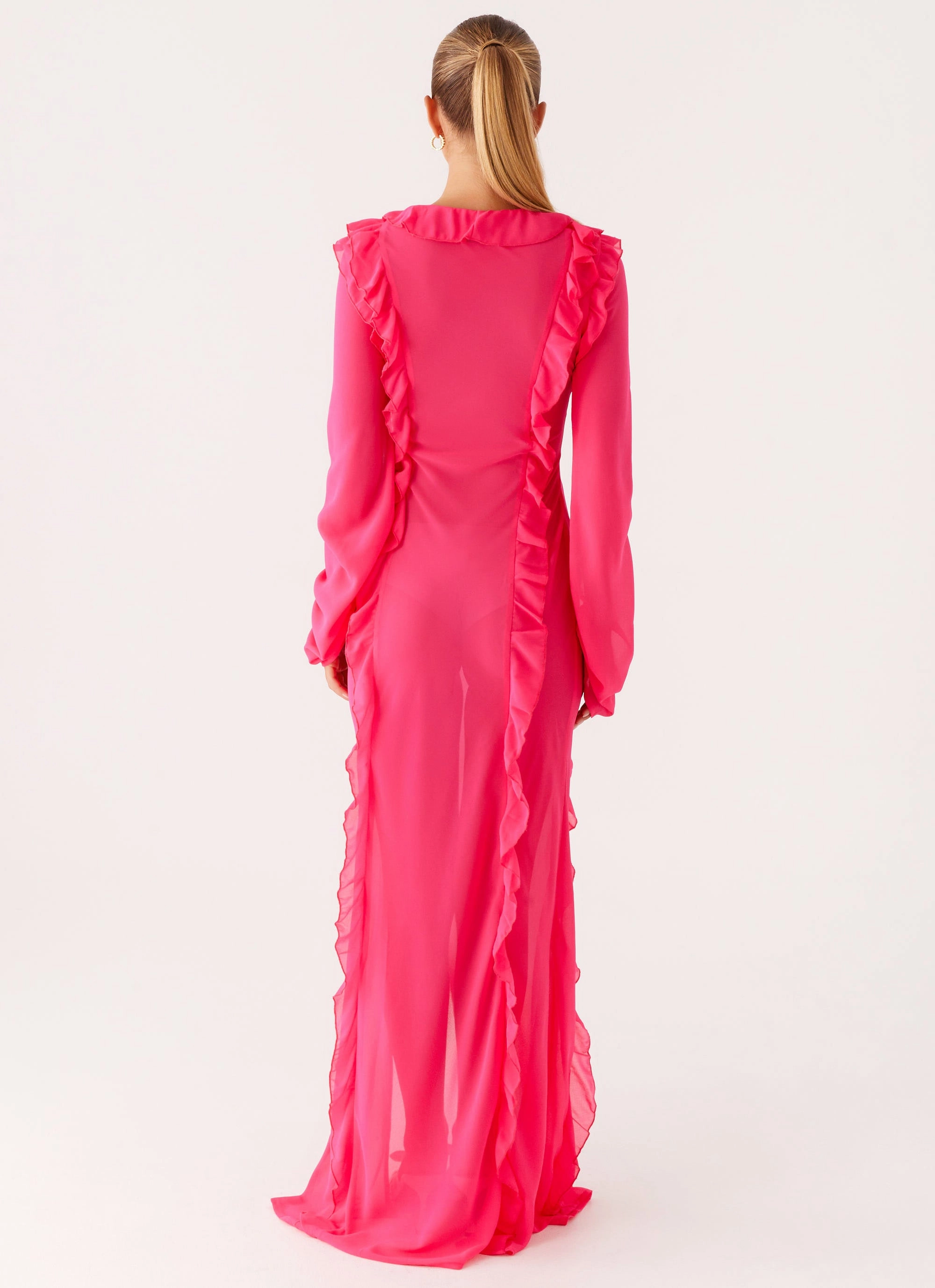Charlize Maxi Dress - Pink Thermal-Lined