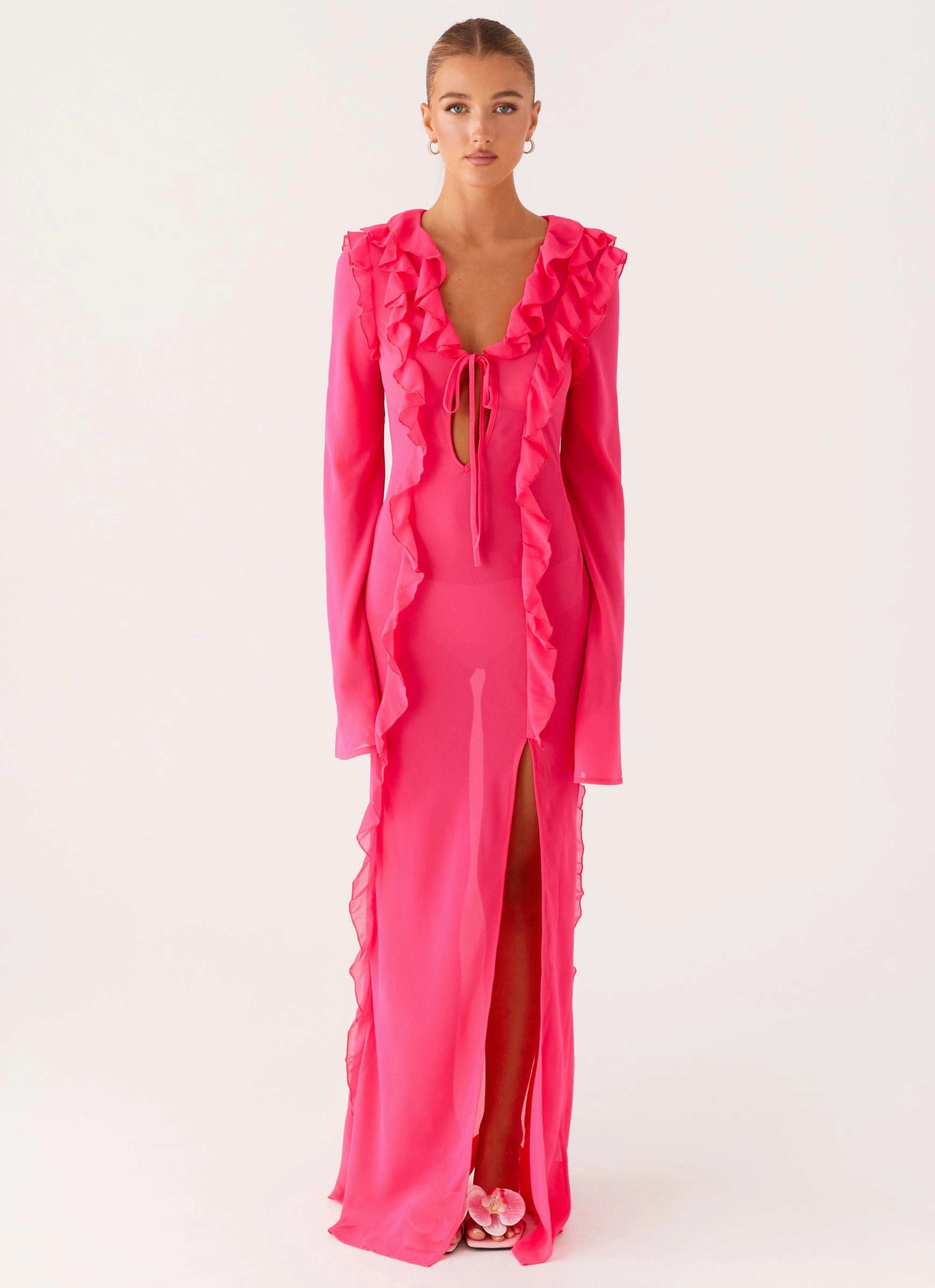 Silky Layer Charlize Maxi Dress - Pink