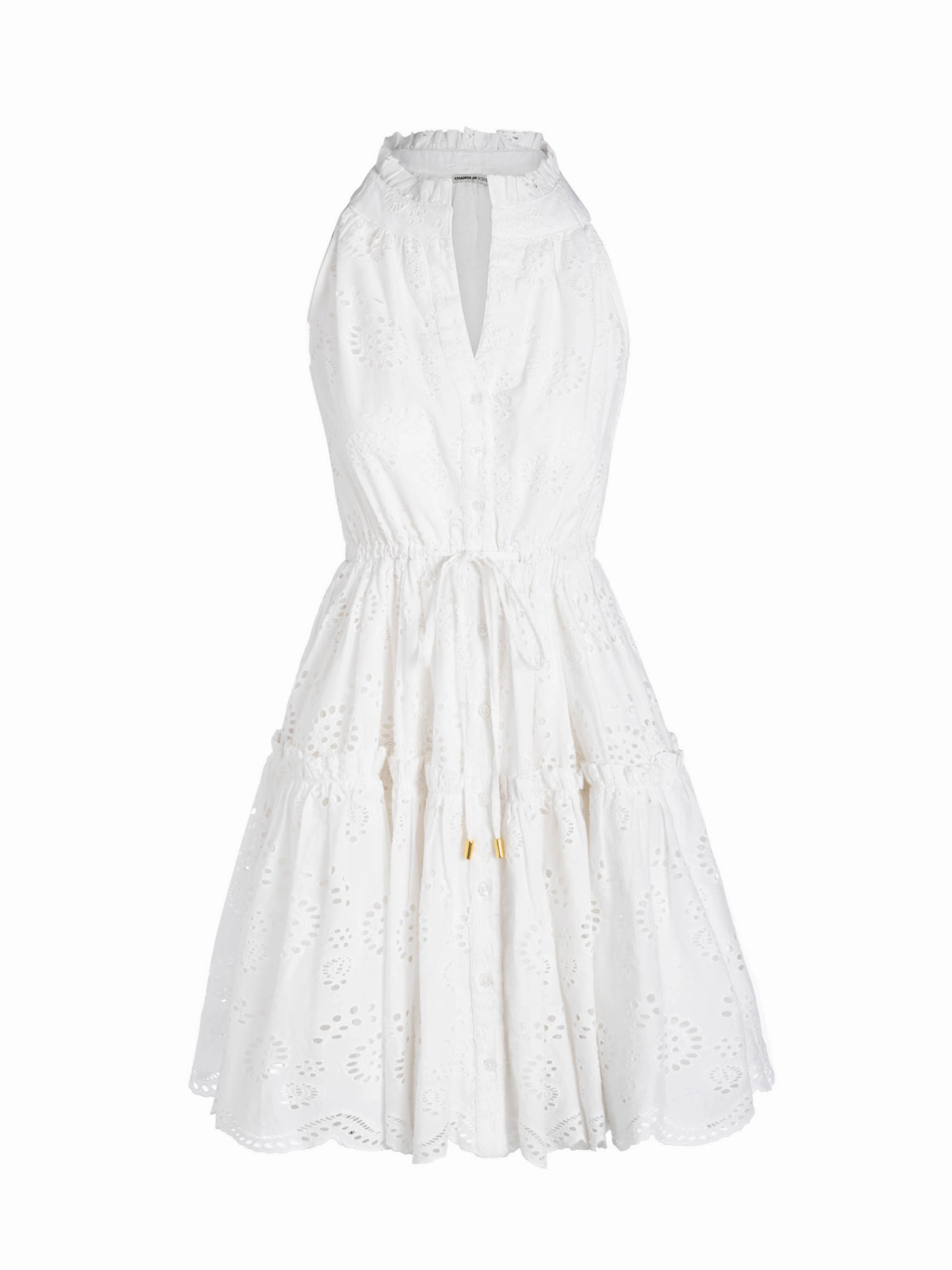 Charlotte Dress In Fresh White Eyelet Smart and Elegant