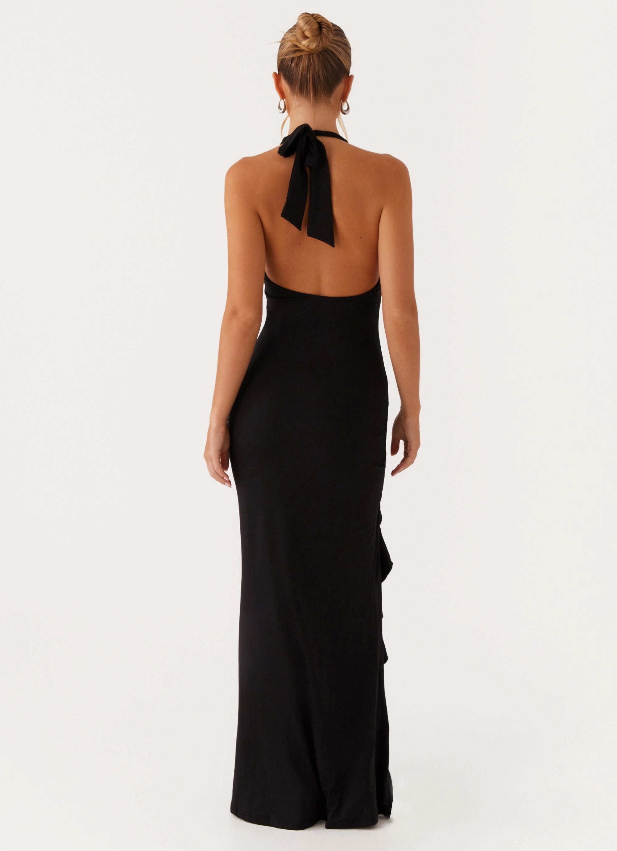 Charmed By You Maxi Dress - Black Soft Detail