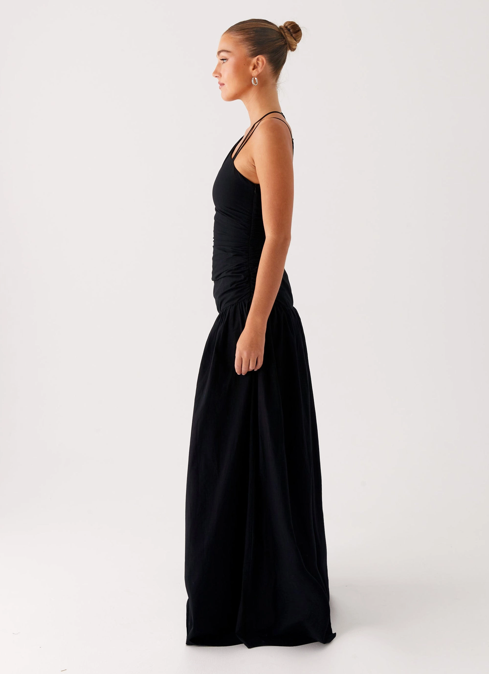 Cortez Maxi Dress - Black Luxe Mood Square Neck