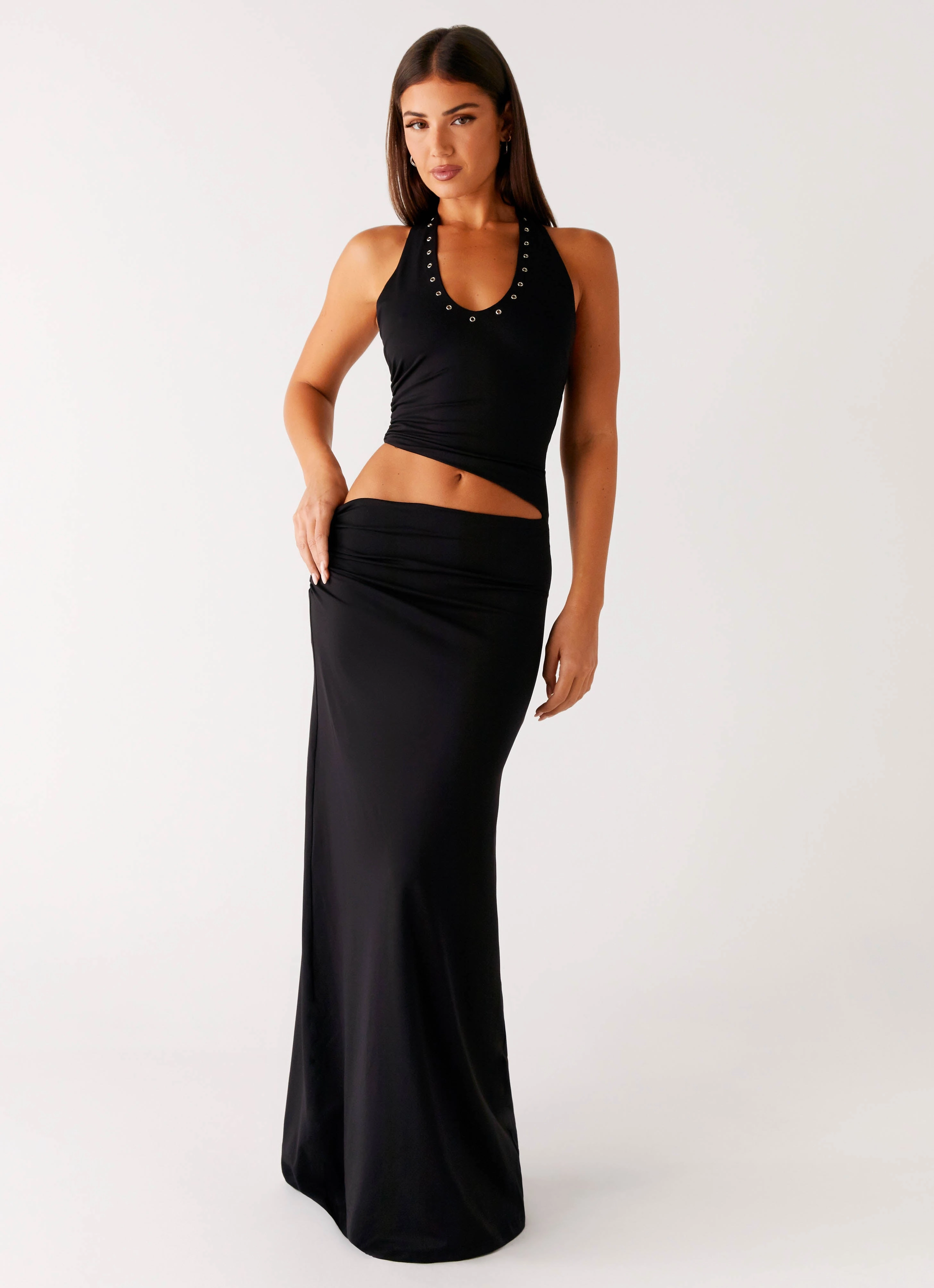 Chella Maxi Dress - Black EcoFriendlyDye Refined Aesthetic