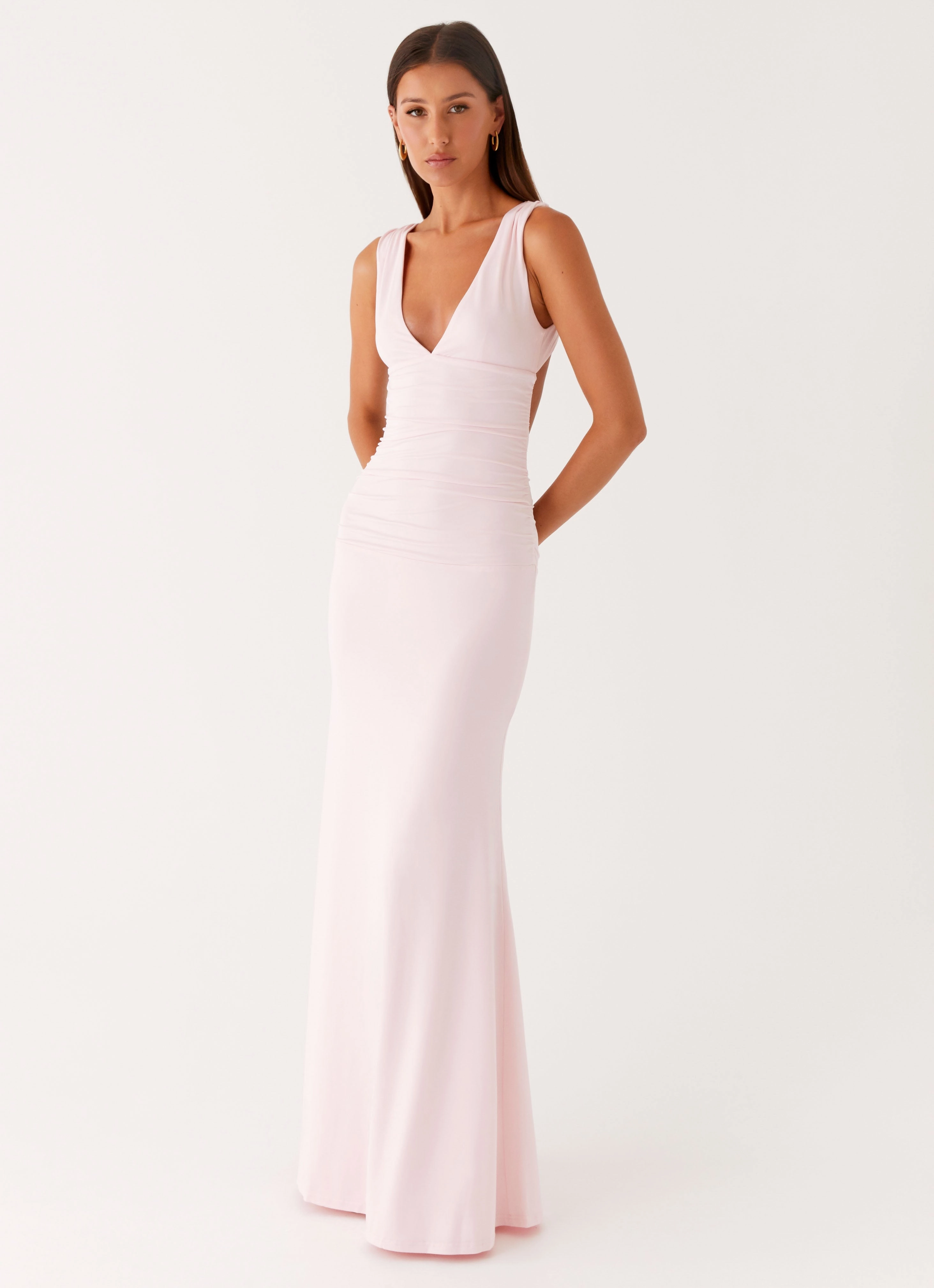 Soft Stretch Cherry Sky Maxi Dress - Baby Pink