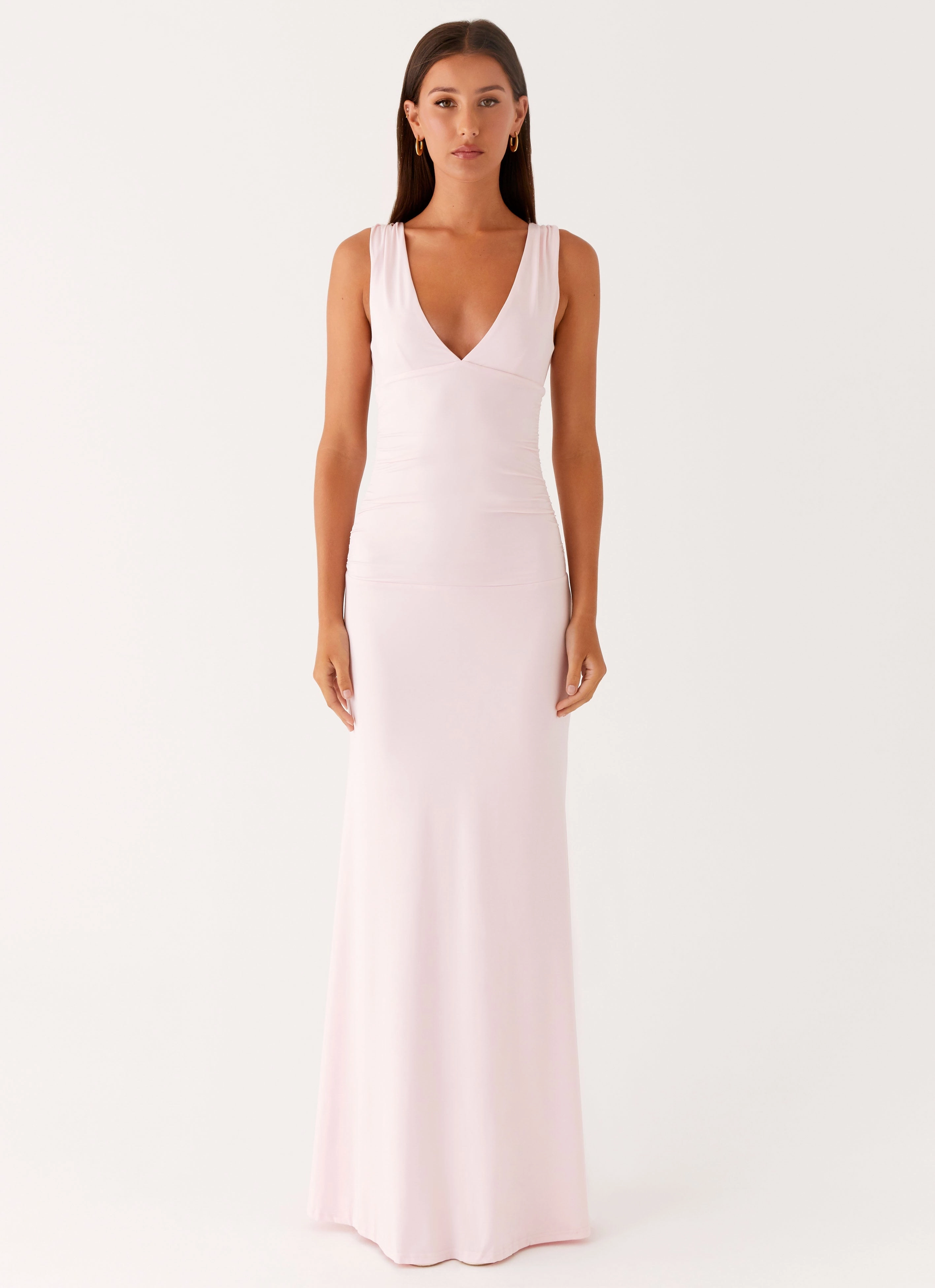 Lounge Vibe Refined Mood Cherry Sky Maxi Dress - Baby Pink