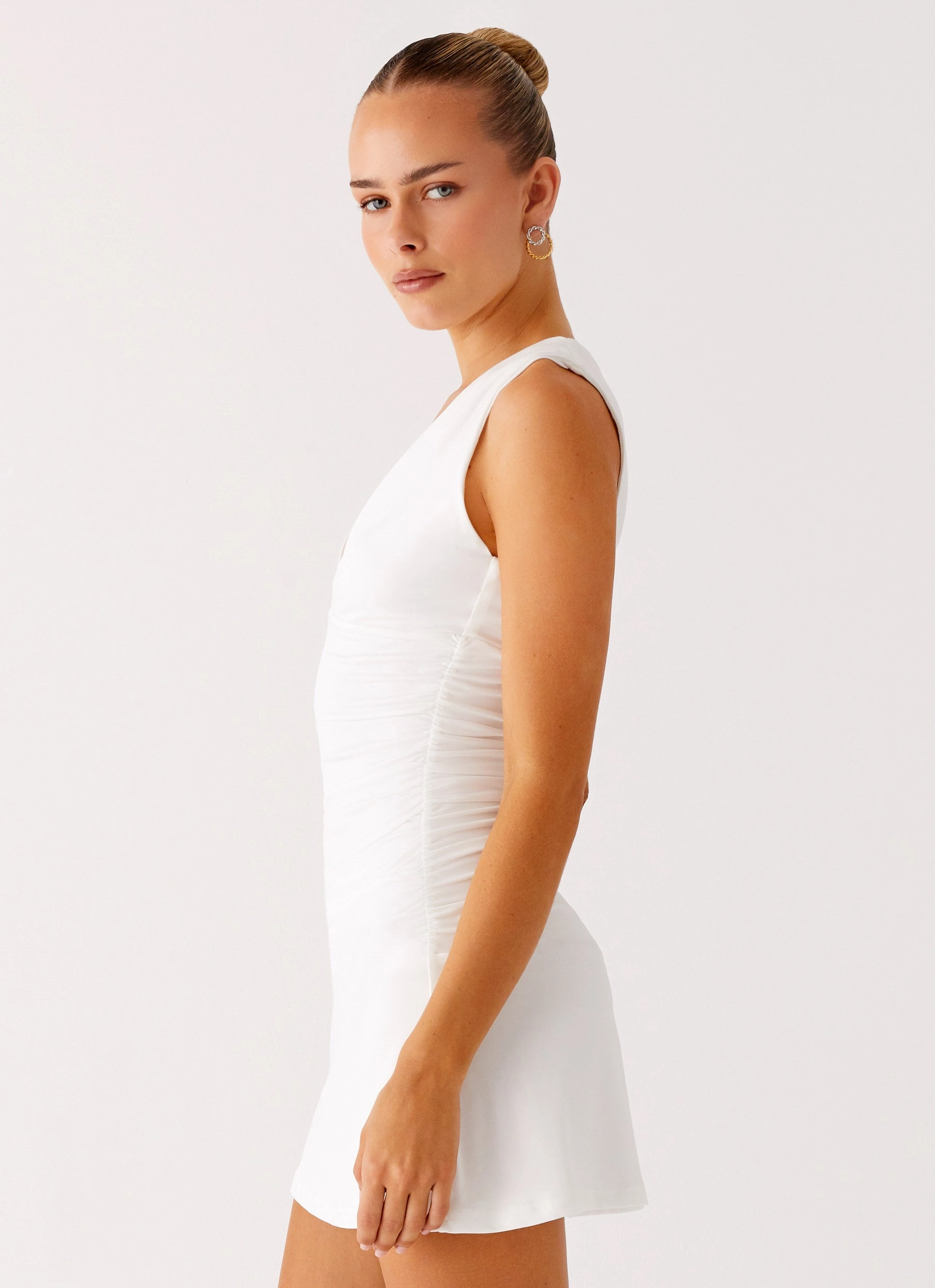 Occasion Wear Cherry Sky Mini Dress - White