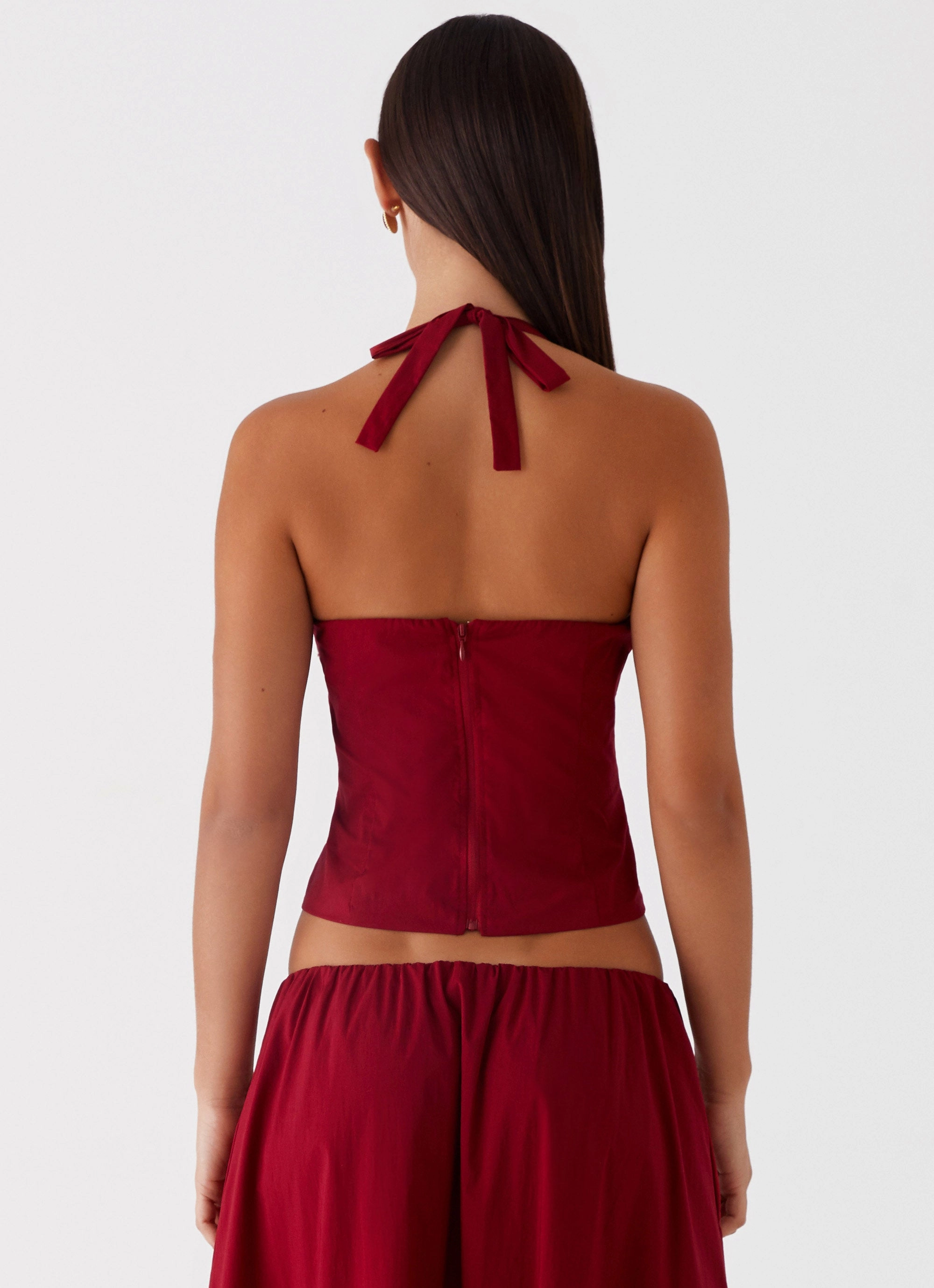 Cheryl Bustier Halter Top - Cherry Red AdvancedAirflowChannels