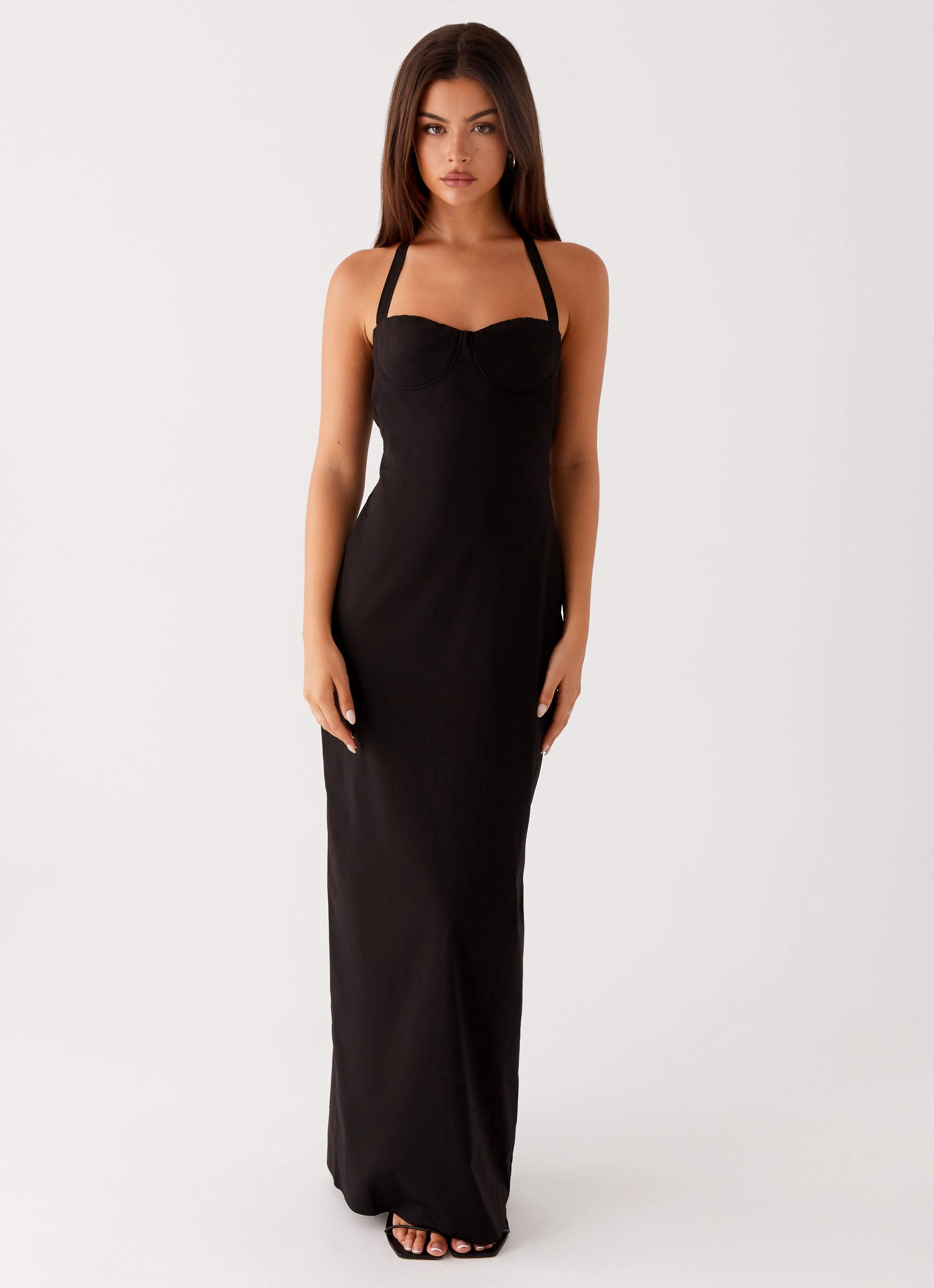 Sporty-Look Cheryl Maxi Dress - Black