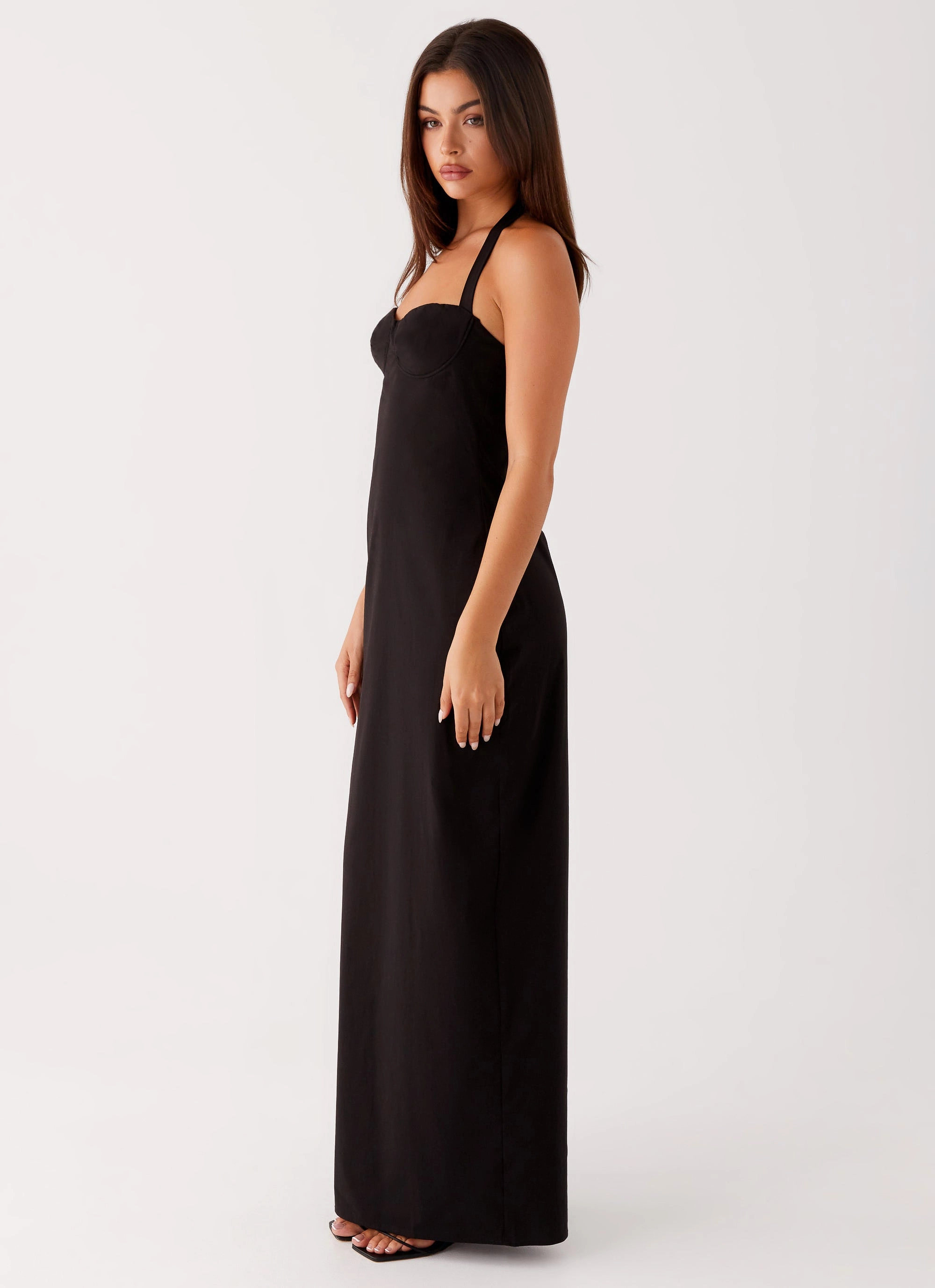 Garden Fresh Sleek Cut Cheryl Maxi Dress - Black