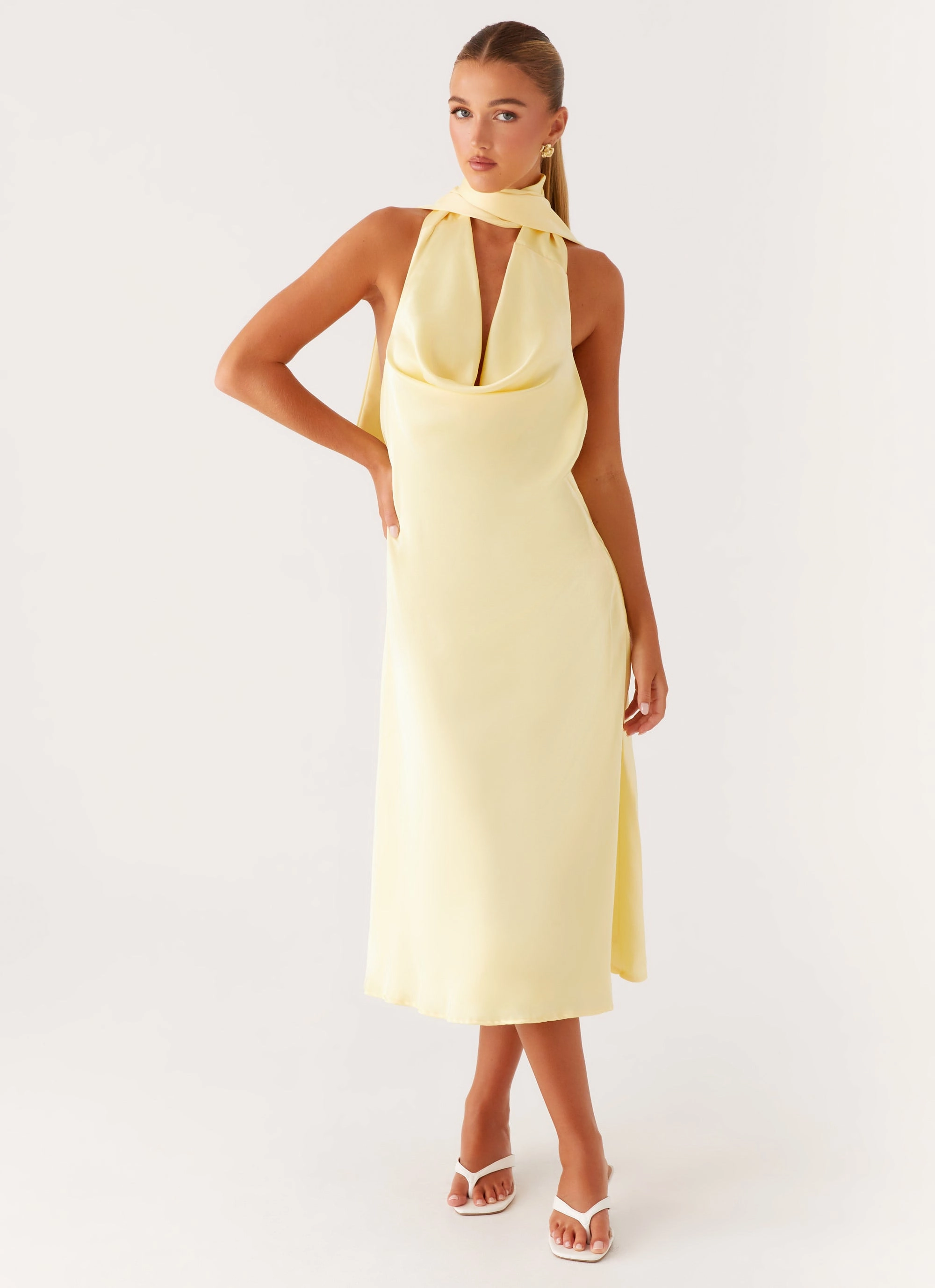 Solid-color Magic Day Sonny Midi Dress - Yellow