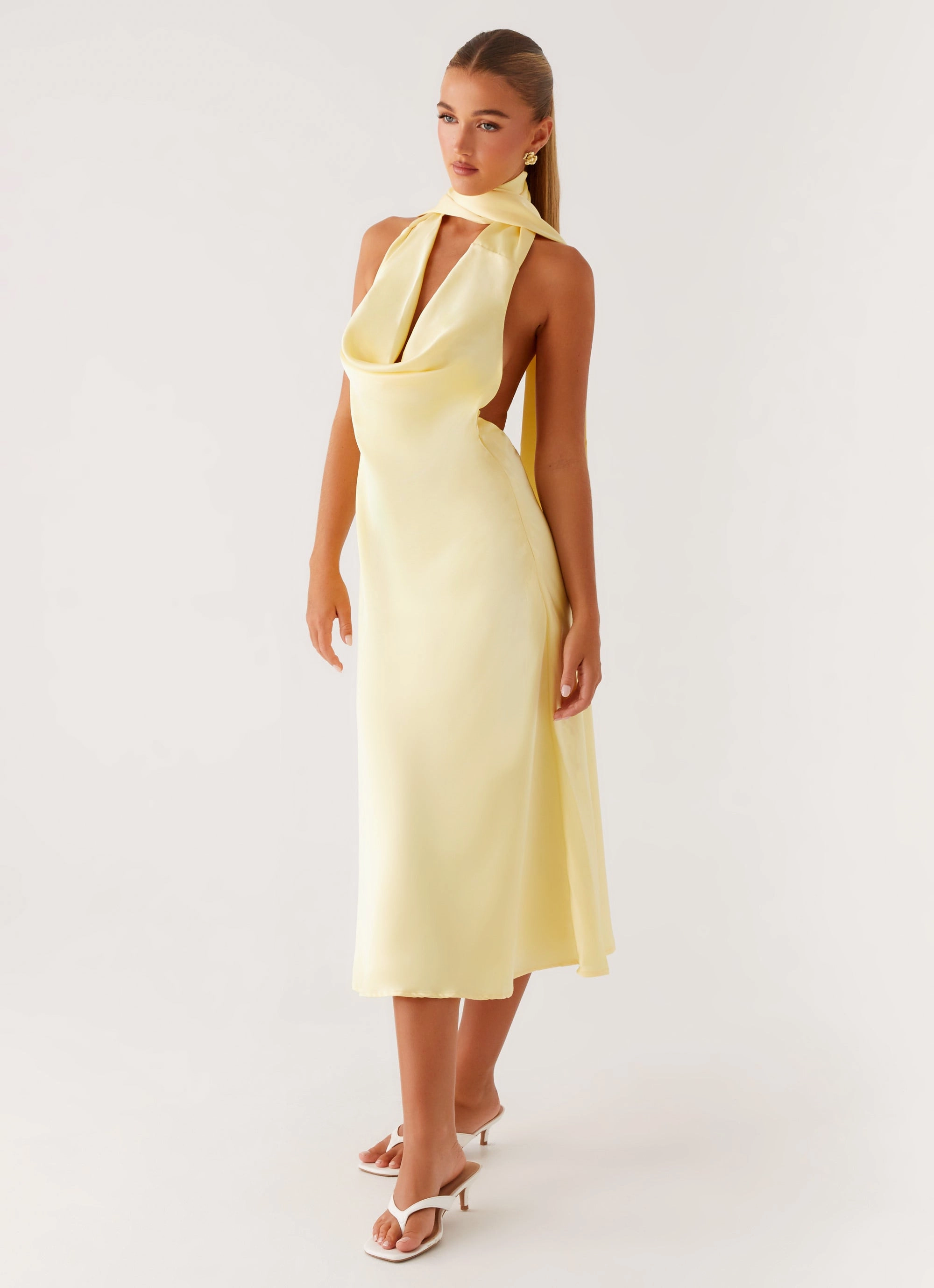 Skin Hug Light Flow Sonny Midi Dress - Yellow