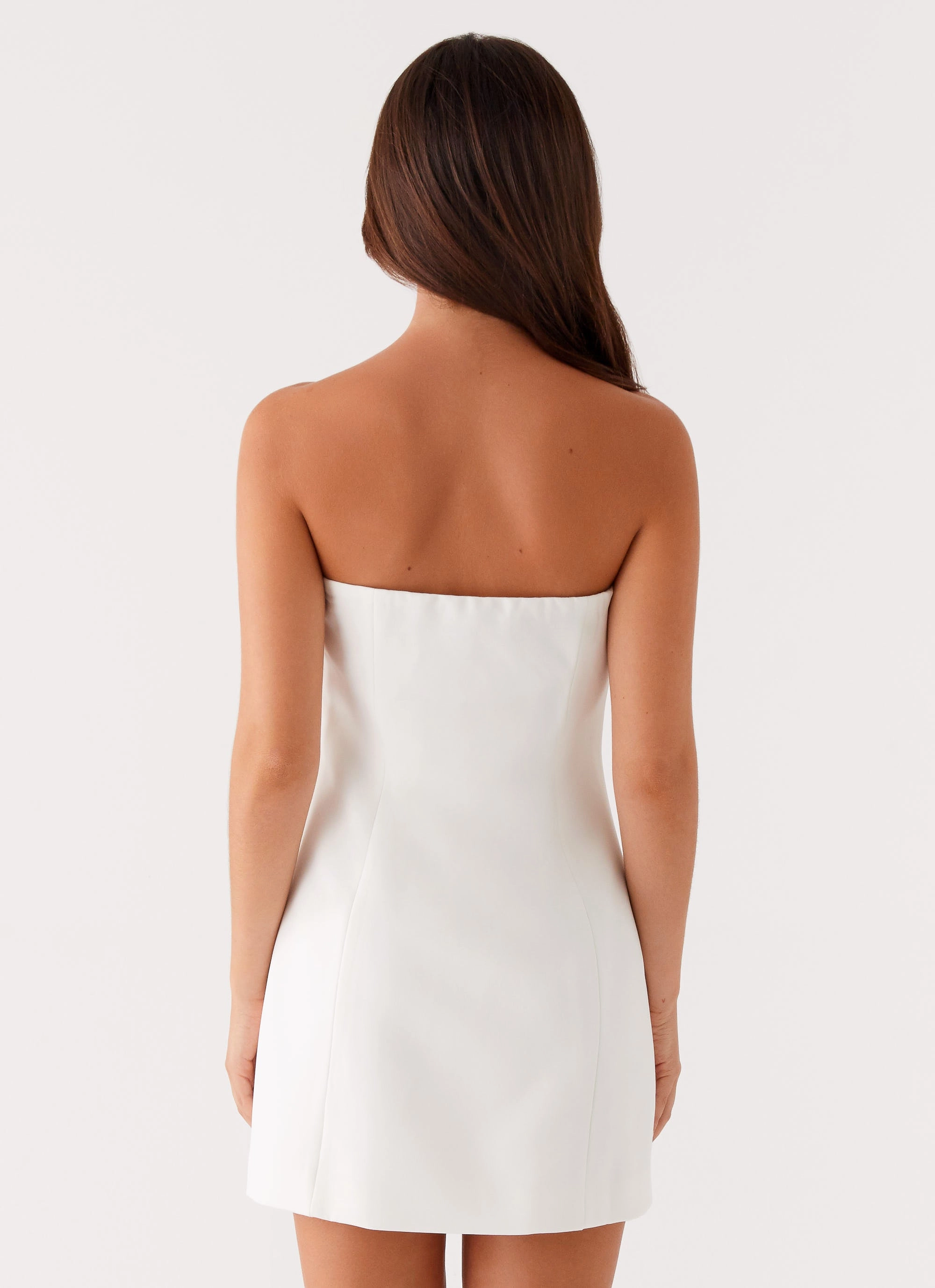 Riva Mini Dress - White Smooth Flow Elegant Look