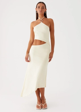 Tasha Maxi Dress - Lemon Smile Feel Cozy Silhouette