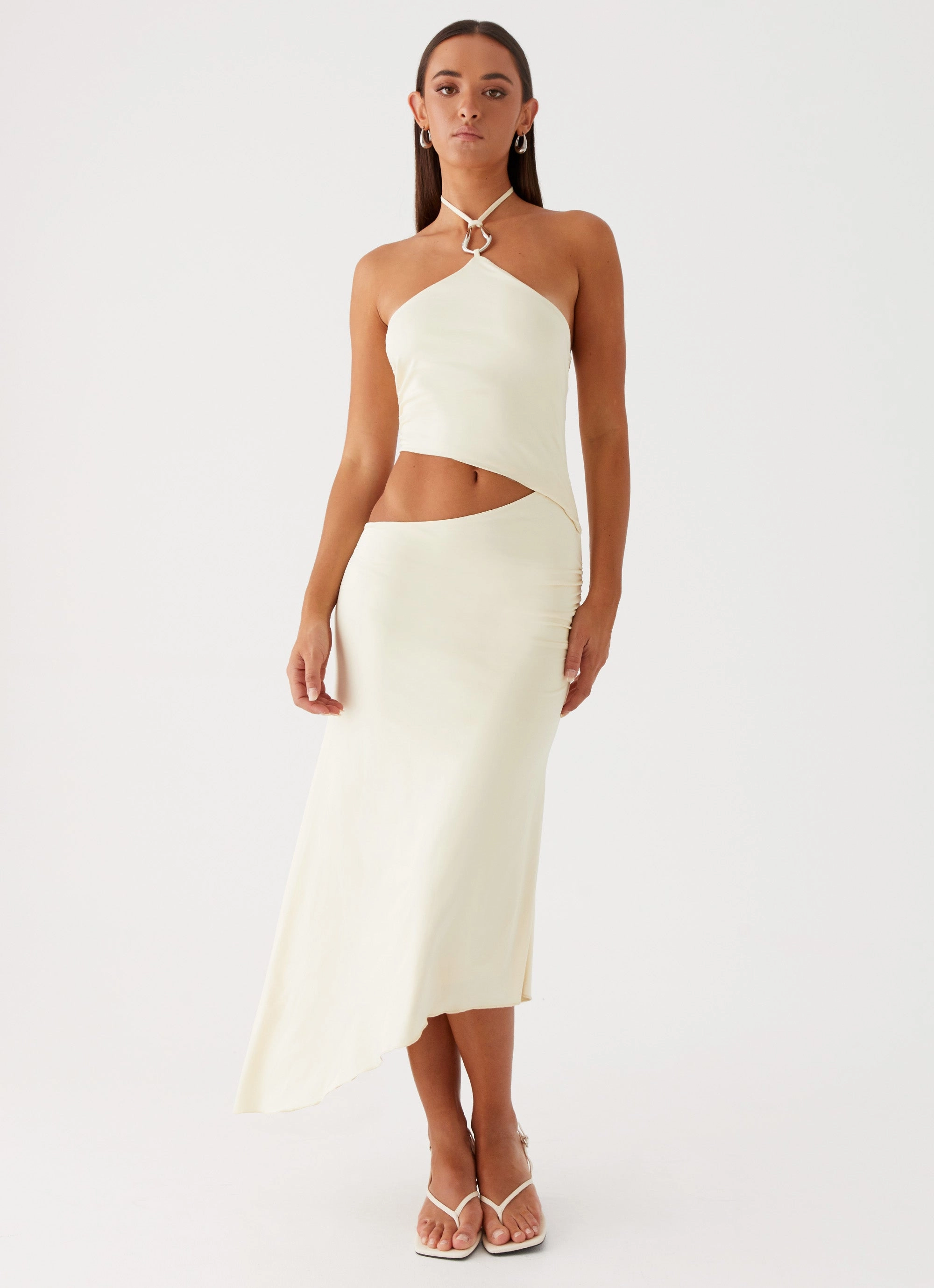 Olive Tone Slender Look Tasha Maxi Dress - Lemon