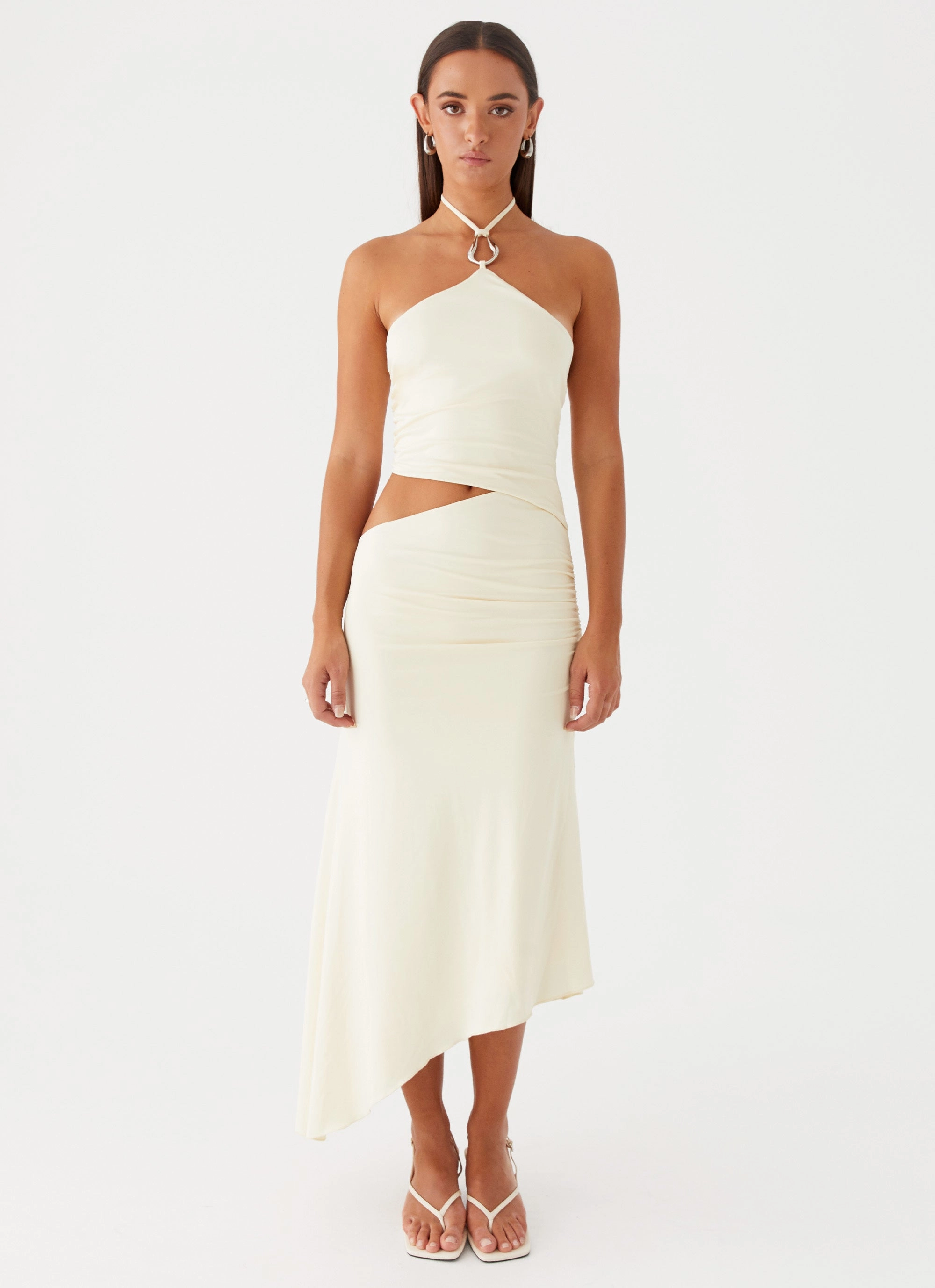 Tasha Maxi Dress - Lemon Soft Profile Fitted Shape