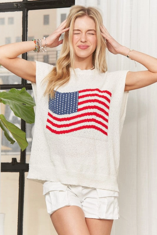 American Flag Kint Top UltraSoftBrushedInterior Moisture Wicking Fabric