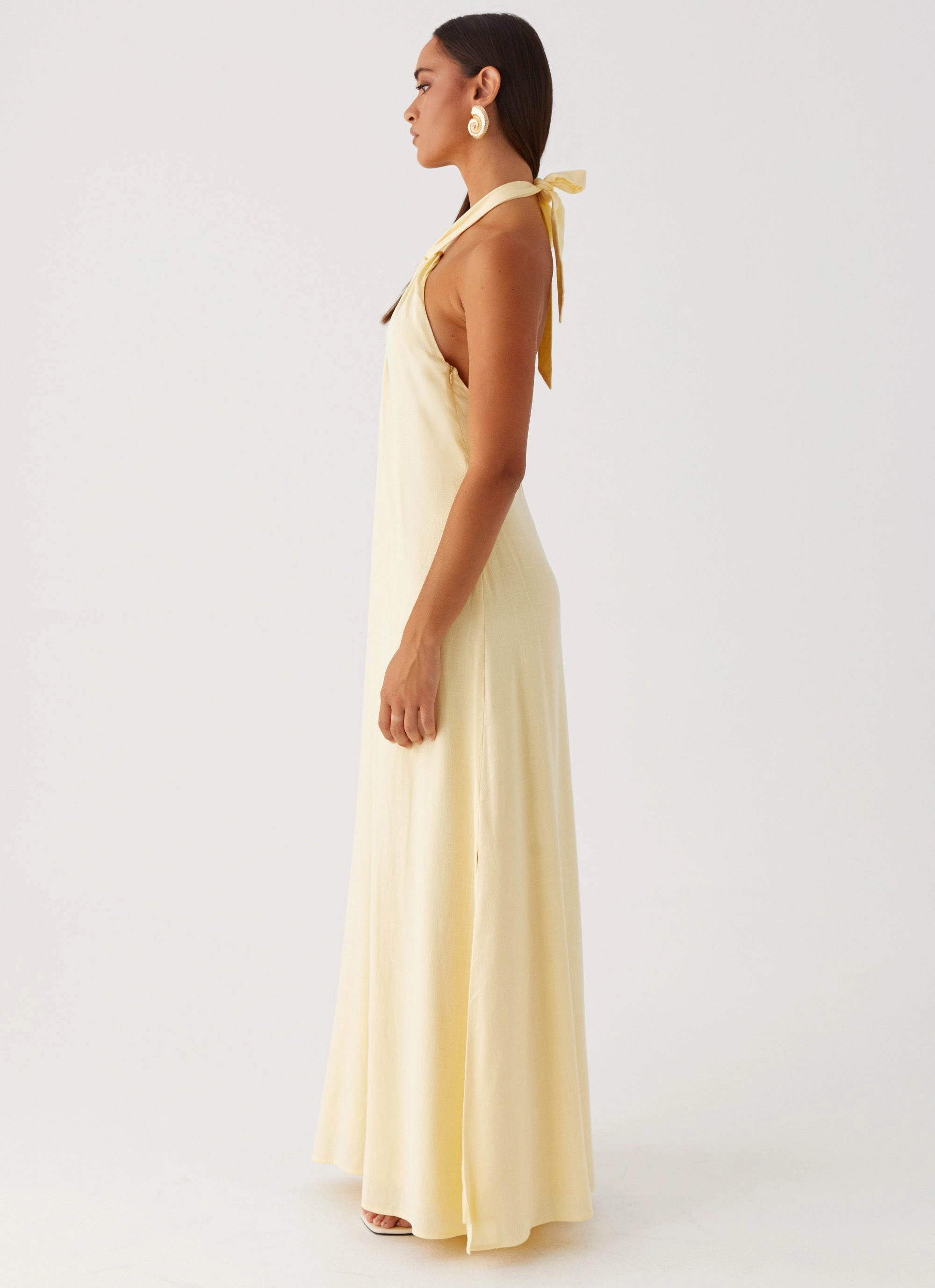 Golden Child Linen Maxi Dress - Yellow Evening Mood