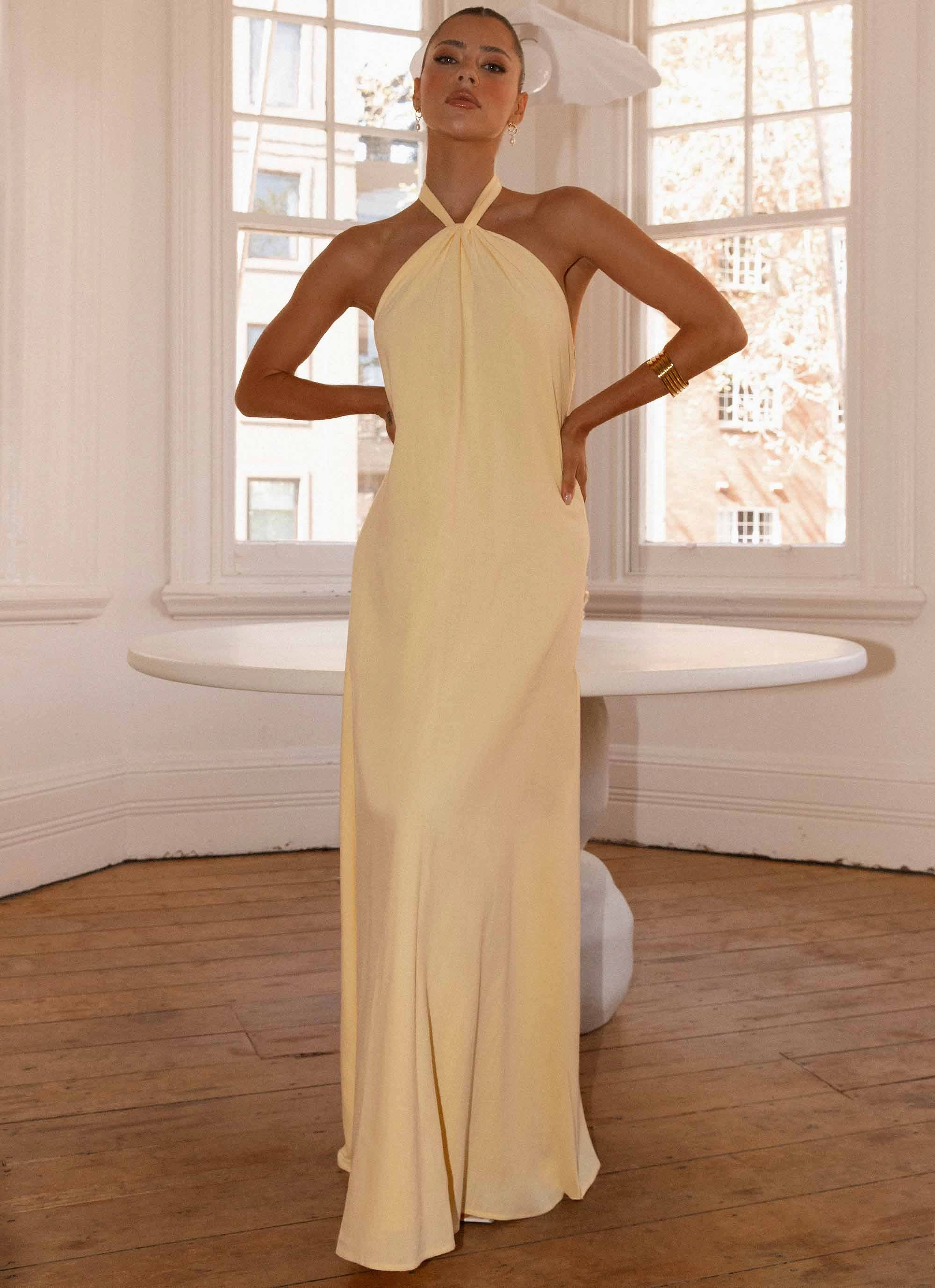 Polite Tone Golden Child Linen Maxi Dress - Yellow