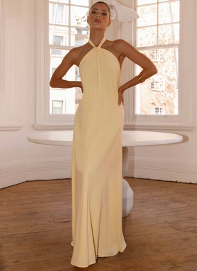 Polite Tone Golden Child Linen Maxi Dress - Yellow