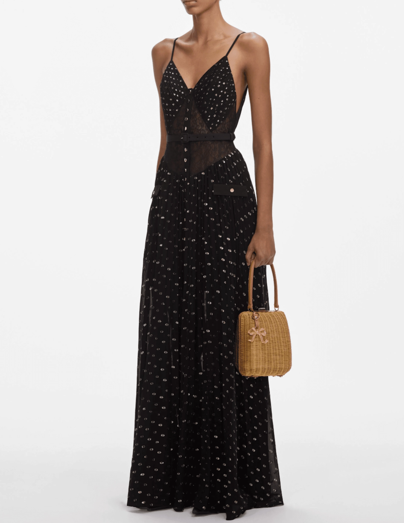 Self-Portrait Chiffon Maxi Dress Anti Snag Threading