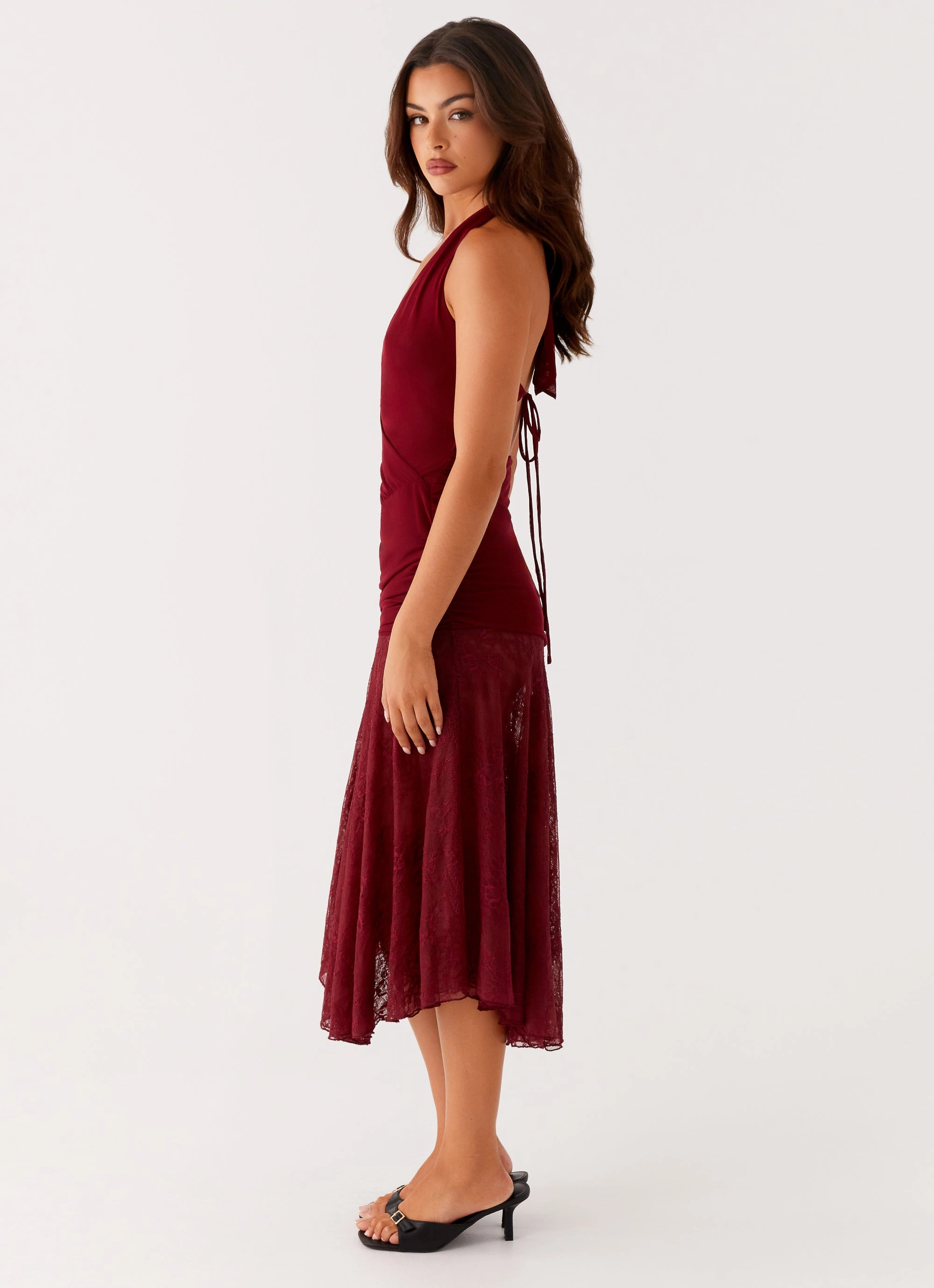 Burnout Midi Dress - Maroon Pure Comfort