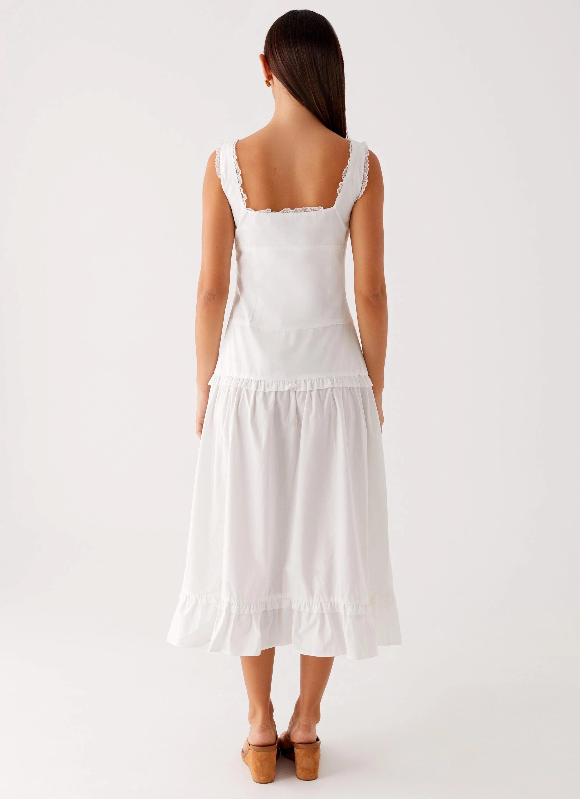 ReinforcedHem Soft and Smooth Quinn Midi Dress - White