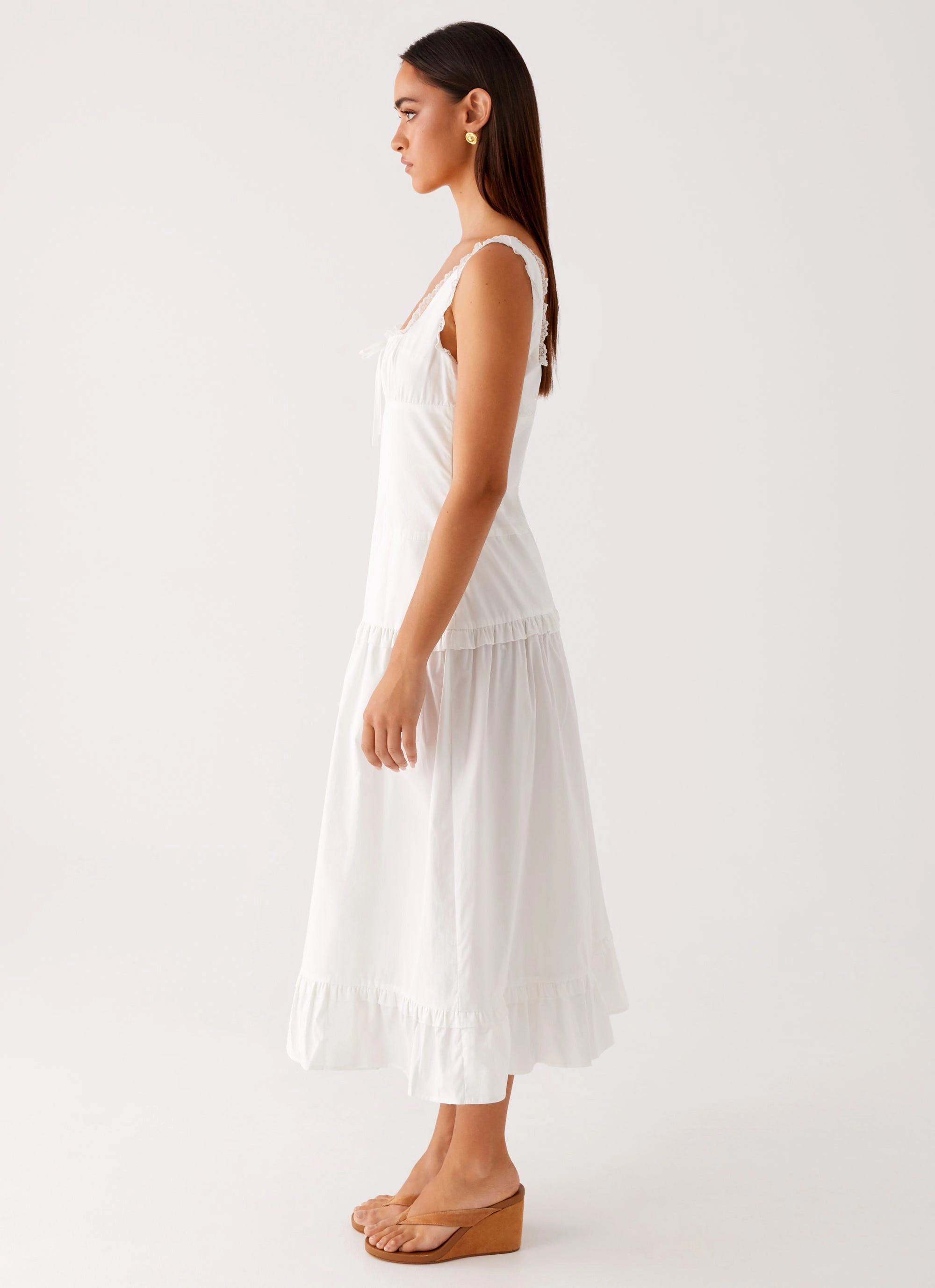 Sophisticated Style Vibrant Light Quinn Midi Dress - White