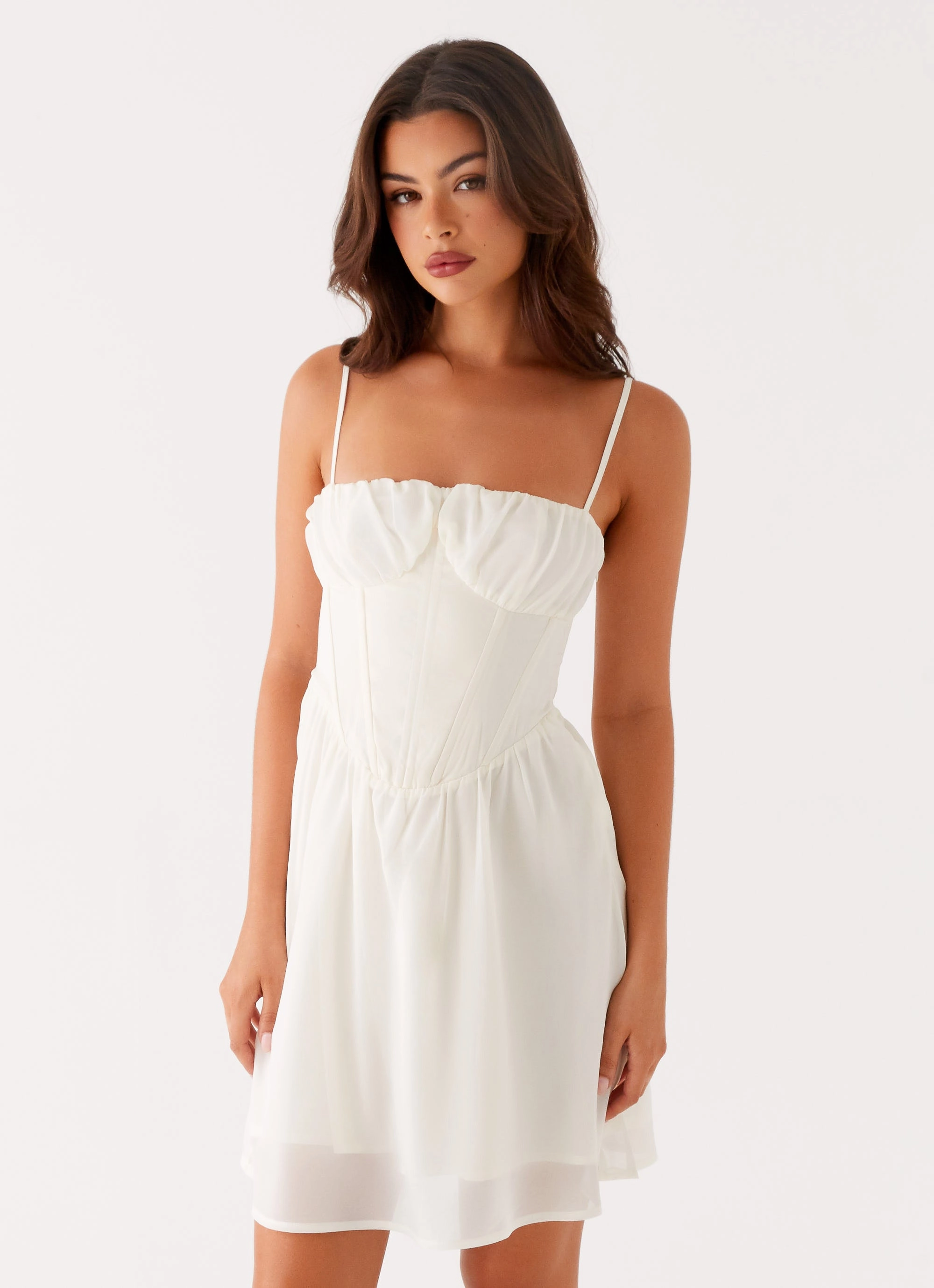 Dreamy Motion Versatile party outfit Harmony Mini Dress - Ivory