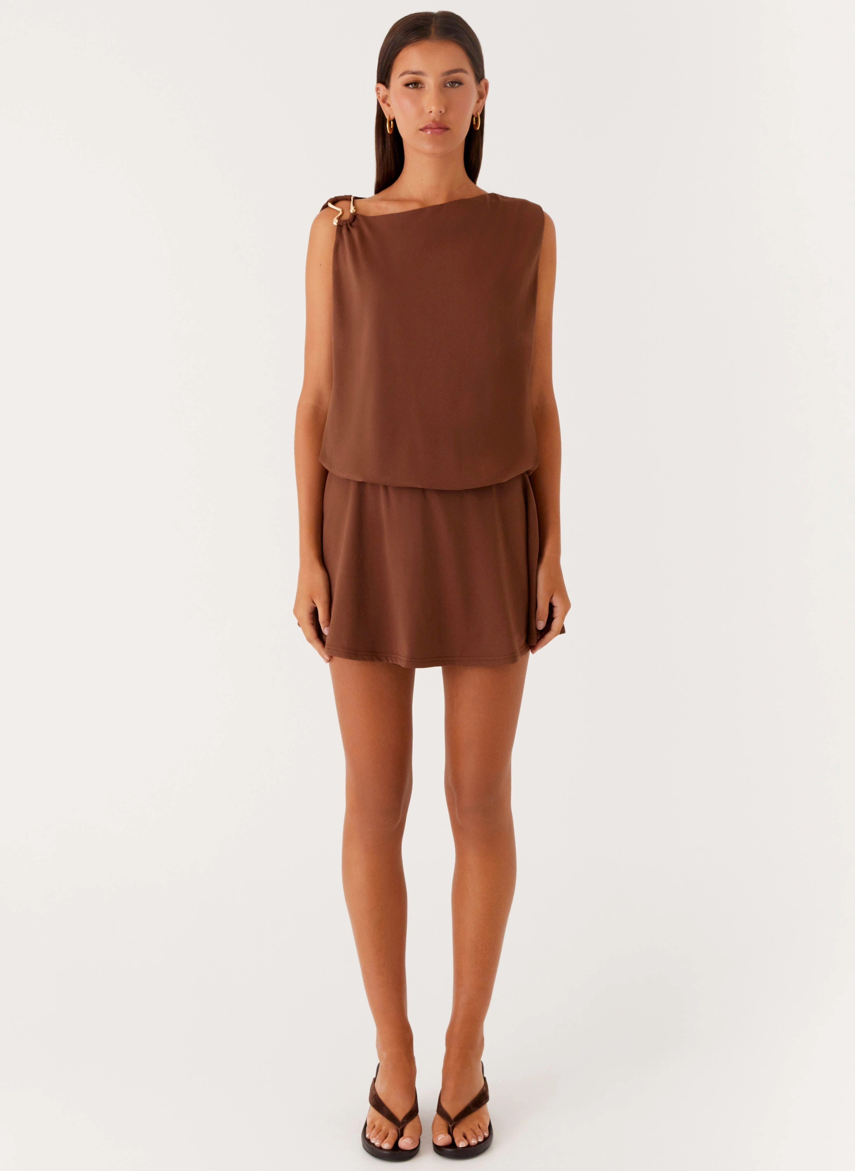 Ala Mini Dress - Chocolate Occasion Wear Classic Wear