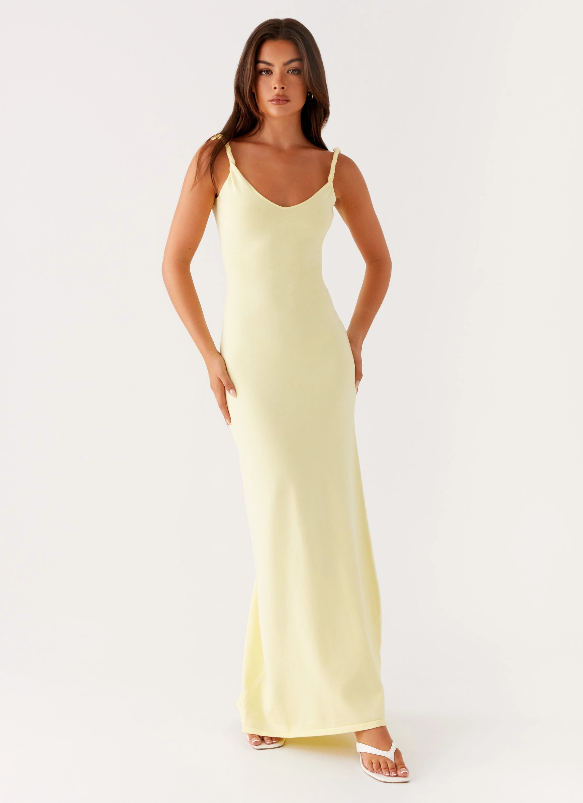 Capsule-Wardrobe ConvertibleNeckline Anastasia Maxi Dress - Yellow
