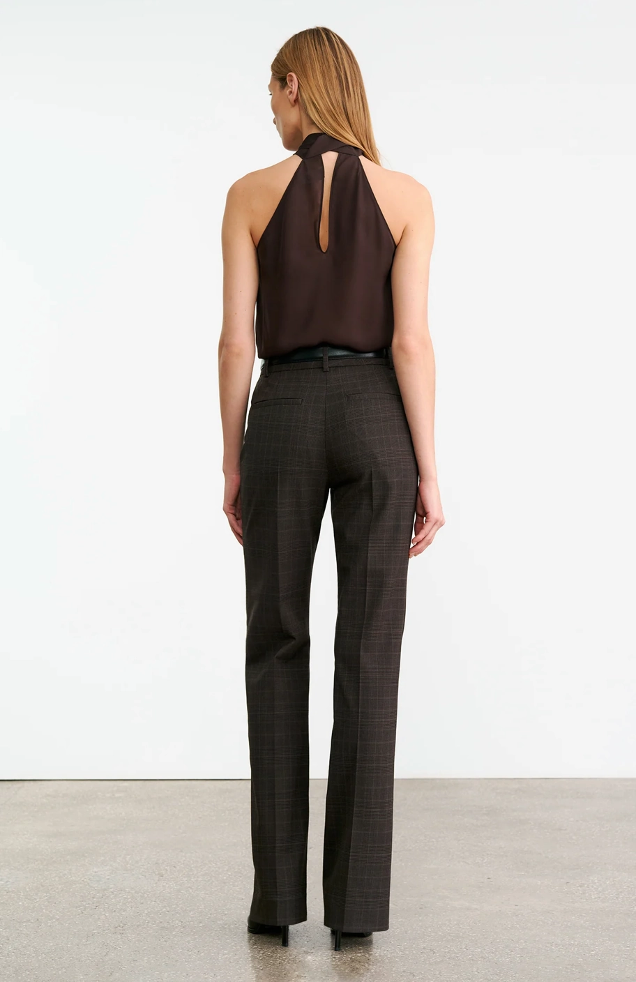 Corette Wool Pant in Cigar Plaid Soft Interior City Vibe
