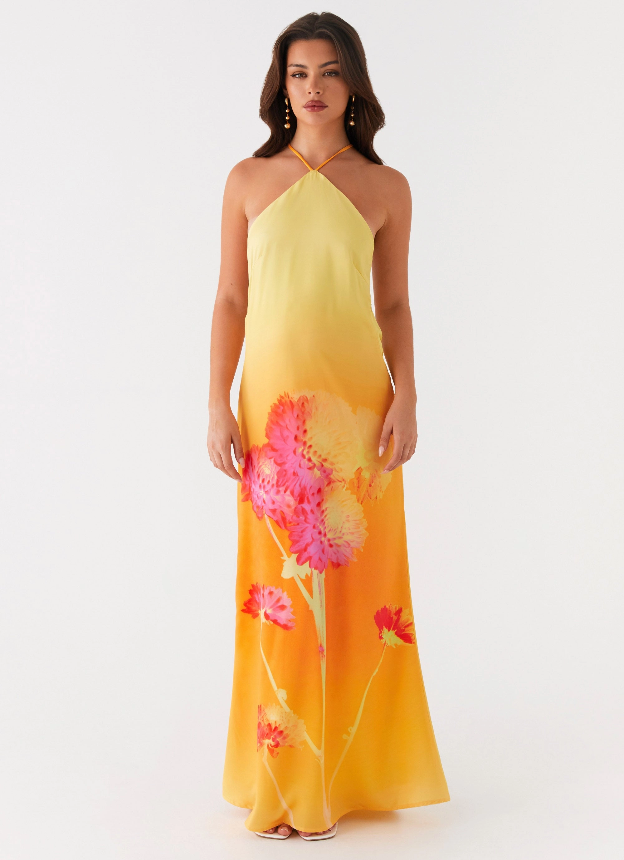 Mood Comfort and Effortless fit dress. Chloe Maxi Dress - Orange Floral
