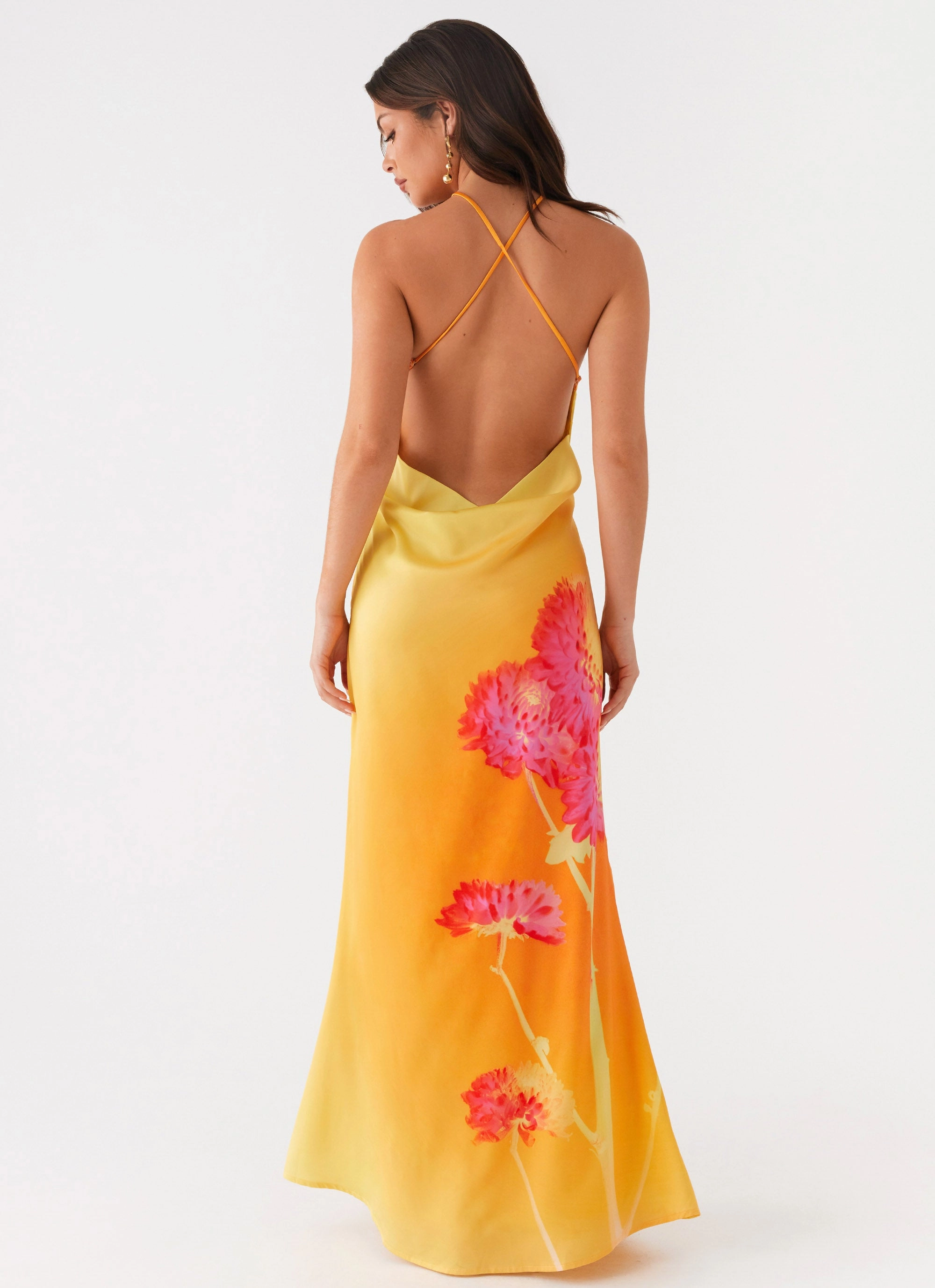 Chloe Maxi Dress - Orange Floral Gender Inclusive