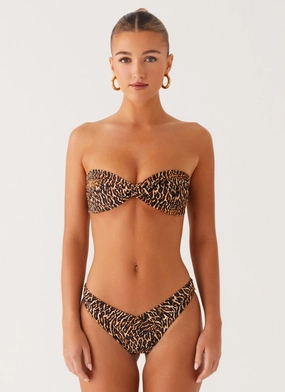 Delta Bikini Bottoms - Cheetah Casual Swim Holiday Fashion