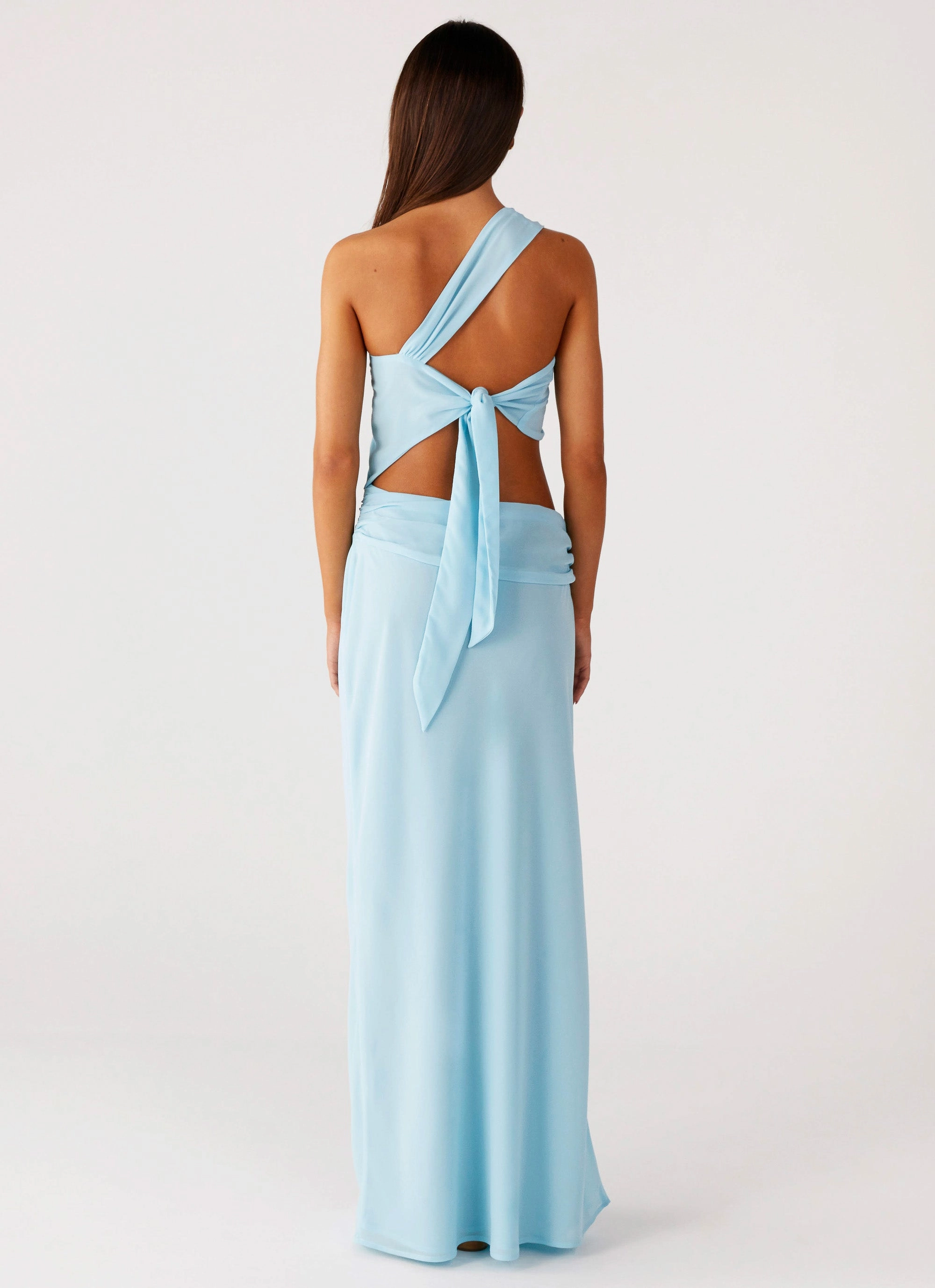 Minimal Harmony Cindelle One Shoulder Maxi Dress - Turquoise