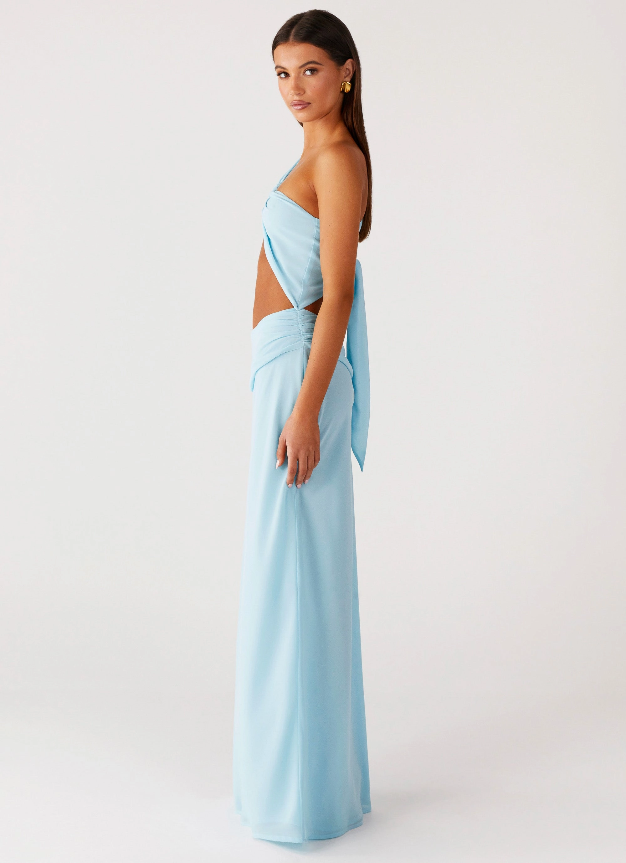 Cindelle One Shoulder Maxi Dress - Turquoise Warm Touch