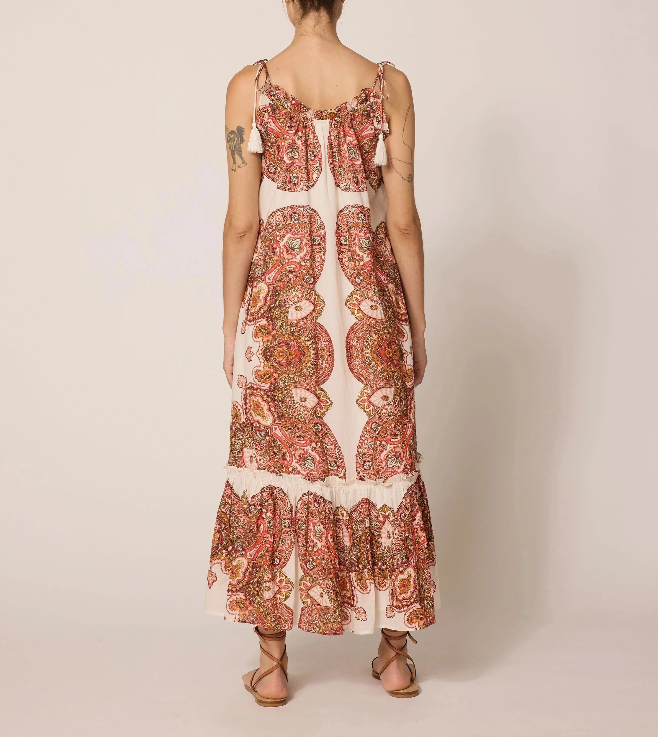 Cindy Ankle Dress | Foulard Paisley Brushed Inner Layer SweatWicking Fabric