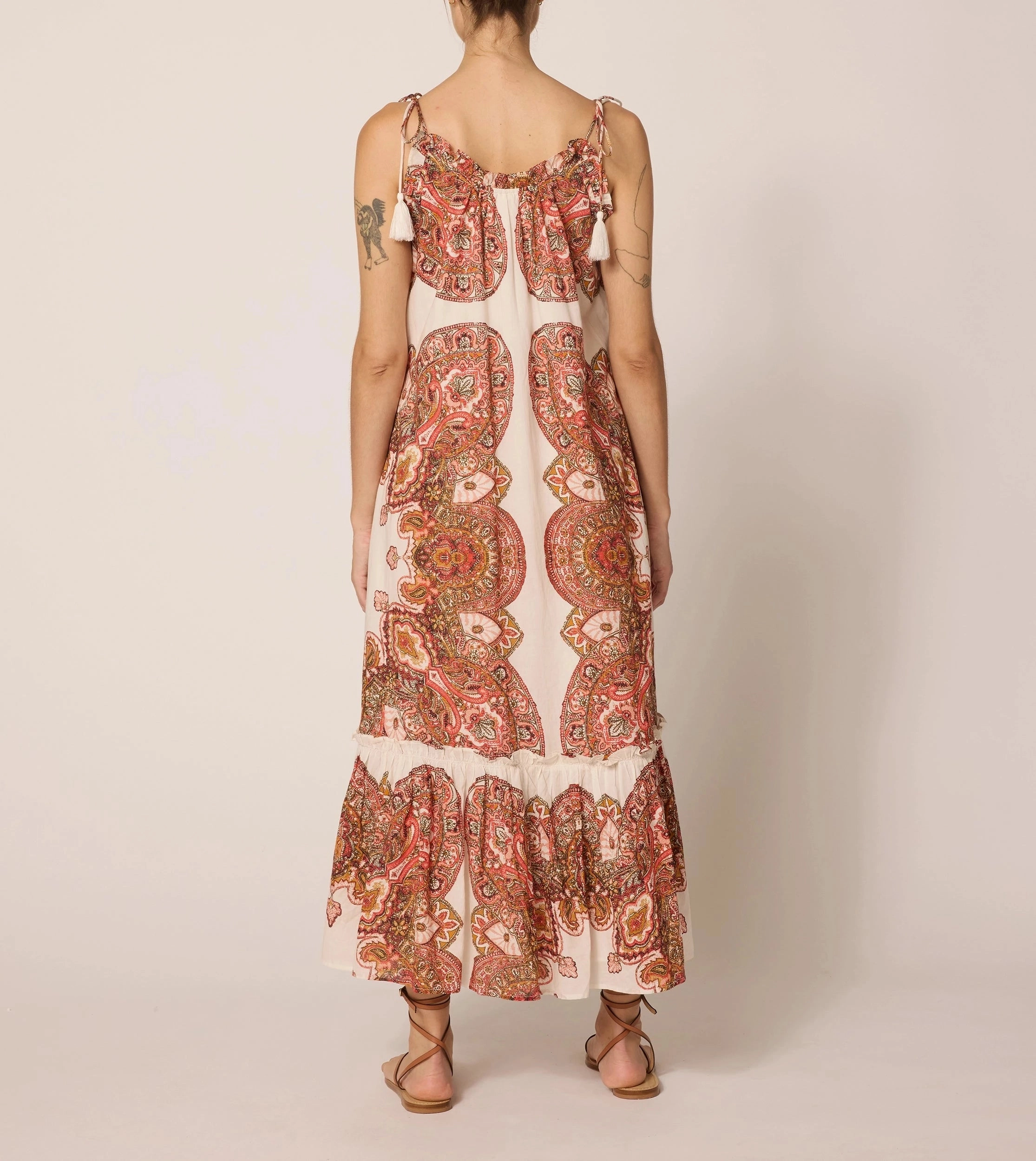 Soft color Cindy Ankle Dress | Foulard Paisley